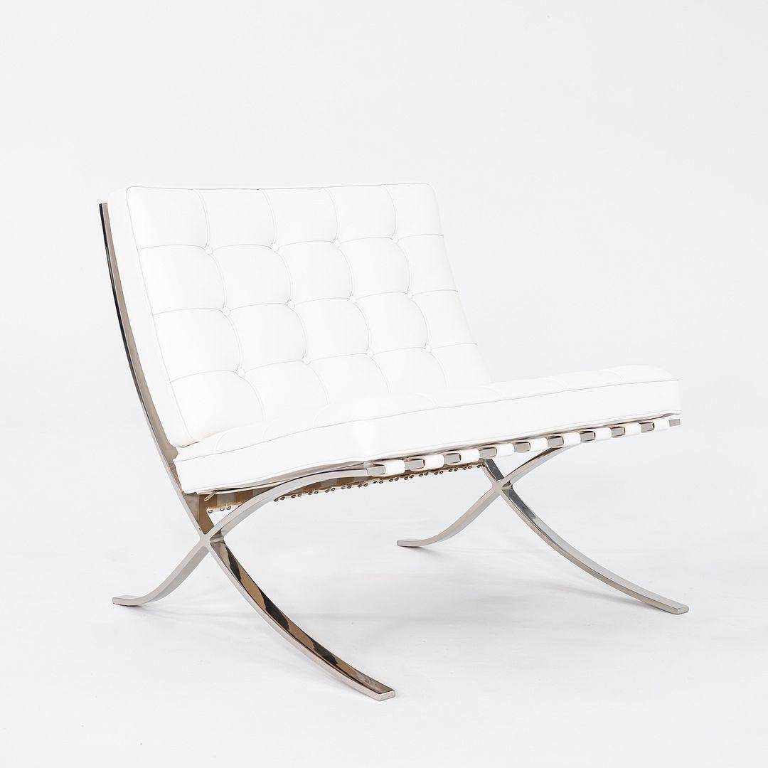 Modern 1960s Mies van der Rohe for Knoll Barcelona Lounge Chair & Ottoman in Sabrina For Sale
