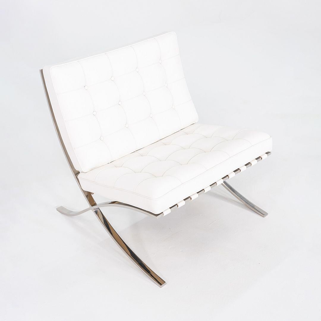 American 1960s Mies van der Rohe for Knoll Barcelona Lounge Chair & Ottoman in Sabrina For Sale