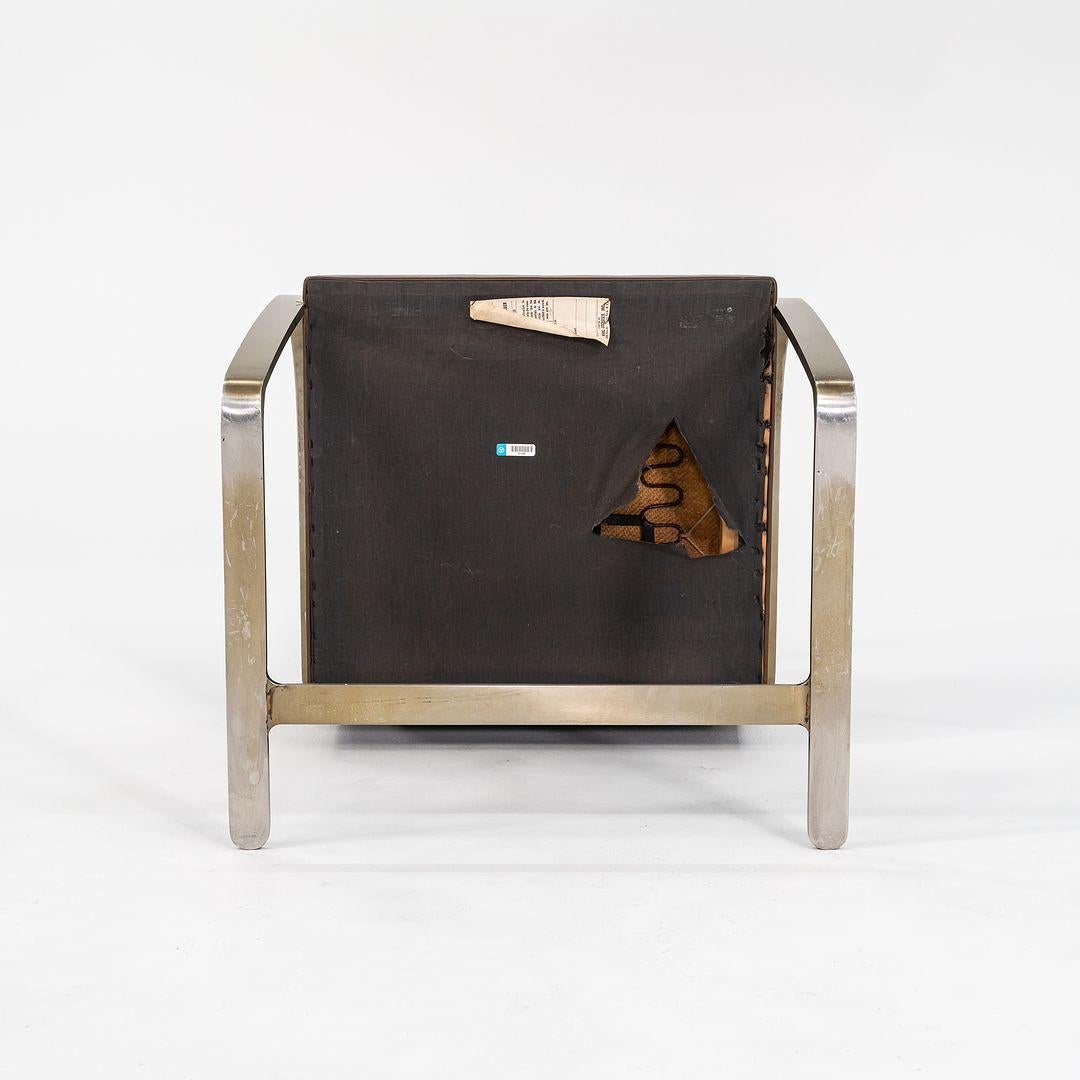 1960s Mies van der Rohe for Knoll Flat Bar Brno Chair in Leather & Bronze Finish For Sale 4