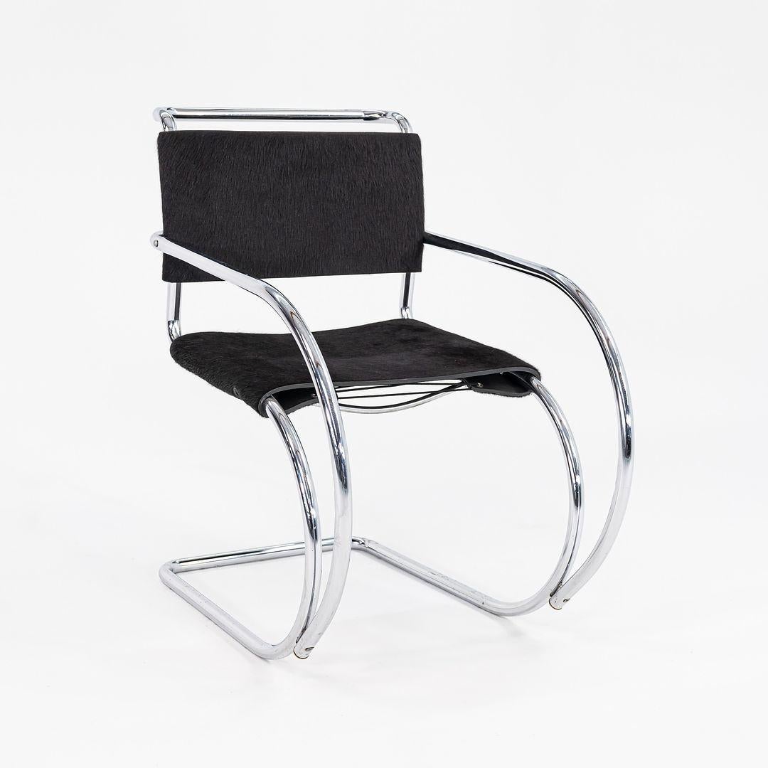 This is a vintage MR20 Armchair, originally designed by Mies van der Rohe in 1927. We believe that it was likely produced by Knoll or Thonet in the 1960s. The chair was part of the collection of Gratz Industries, who restored and reupholstered the