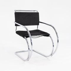 1960s Mies Van Der Rohe for Knoll MR 20 Dining Chair w/ Arms in Hair on Hide