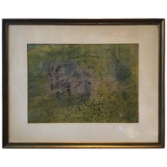 1960s Mil Lubroth Green Abstract Painting