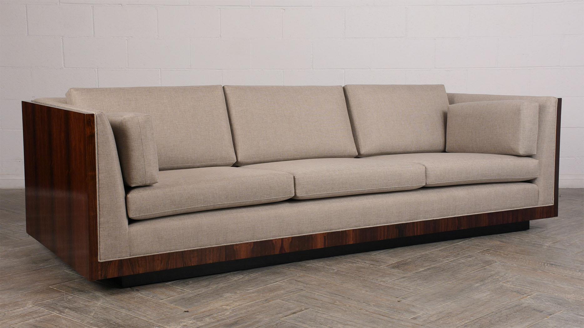 American 1960s Milo Baughman Cube Sofa Completely Restored