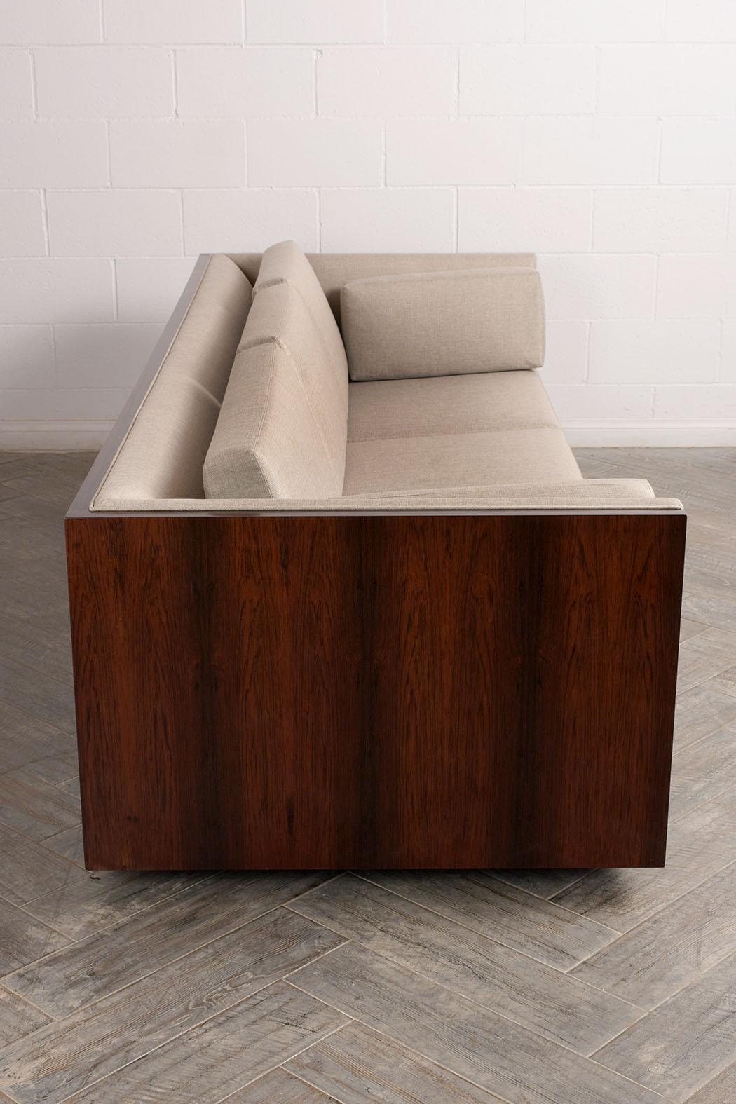 Hand-Crafted 1960s Milo Baughman Cube Sofa Completely Restored