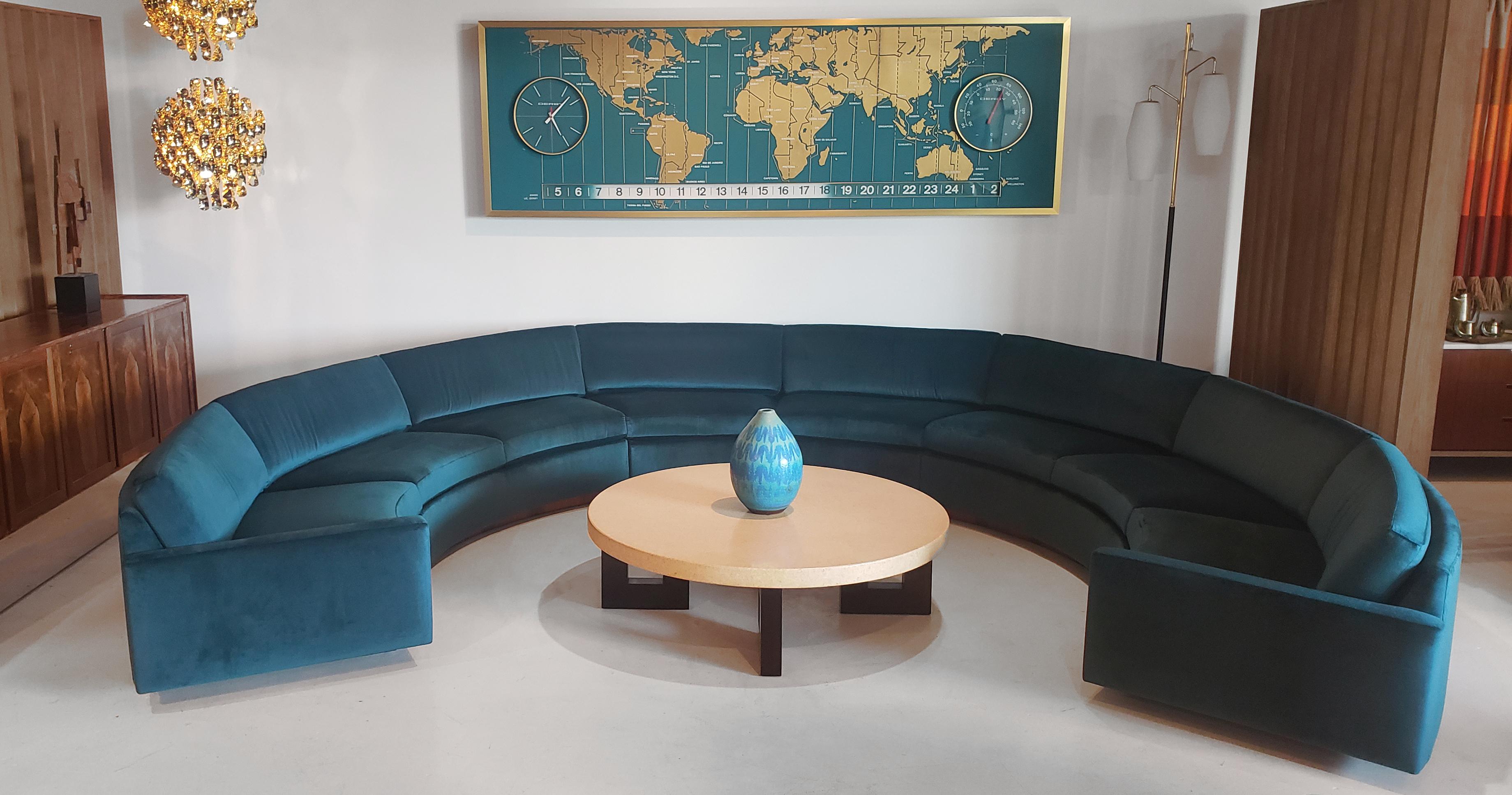 Three Section Circular Sofa by Milo Baughman for Thayer Coggin  1