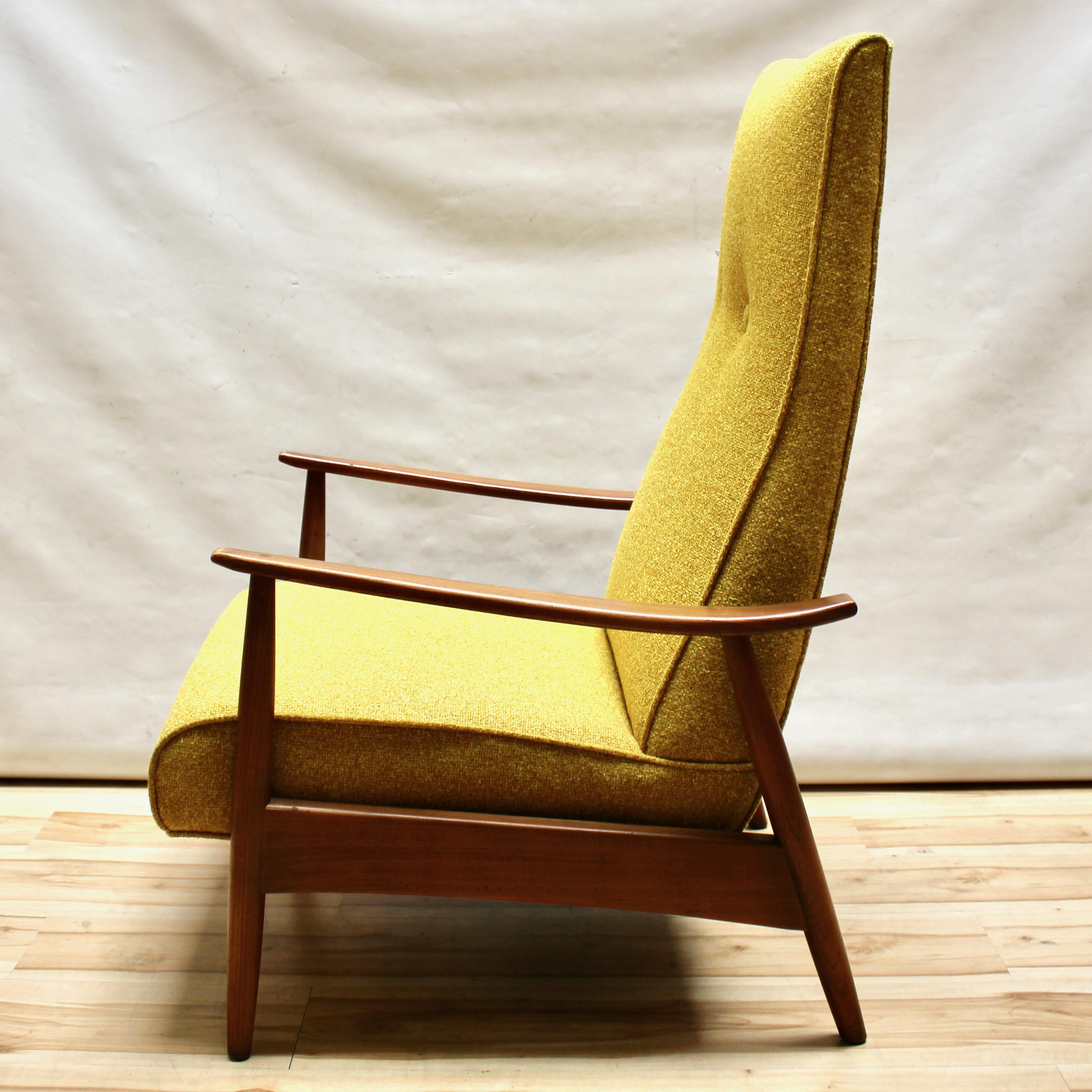 1960s Milo Baughman Model 74 Reclining Lounge Chair In Good Condition In Sacramento, CA