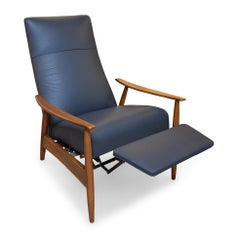 Reclinable 74 de Milo Baughman de los años 60 para Thayer Coggin con tapicería de piel nueva