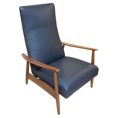 Reclinable 74 de Milo Baughman de los años 60 para Thayer Coggin con tapicería de piel nueva