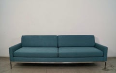 1960's Milo Baughman Style Chrome Base Long Sofa