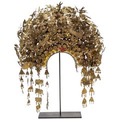 1960s Minangkabau Gilt Metal Bridal Headdress, Sumatra, Indonesia