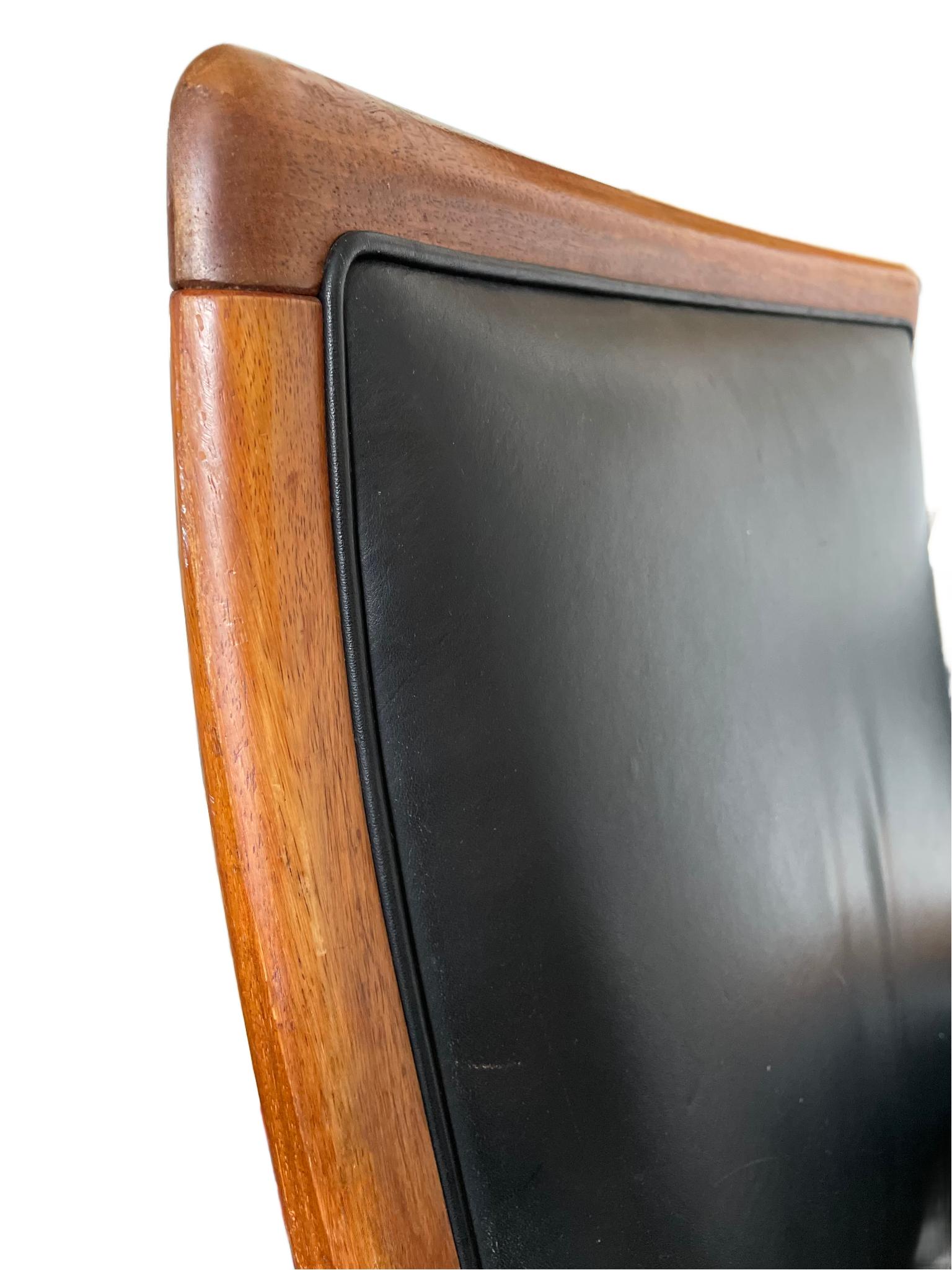 Silla ejecutiva Minerva de cuero y palisandro de los años 60, por Torbjorn Afdal en venta 2
