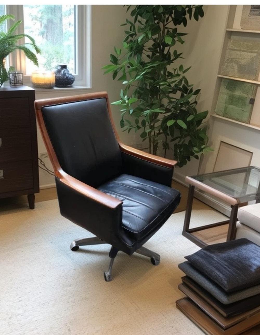 Silla ejecutiva Minerva de cuero y palisandro de los años 60, por Torbjorn Afdal en venta 3