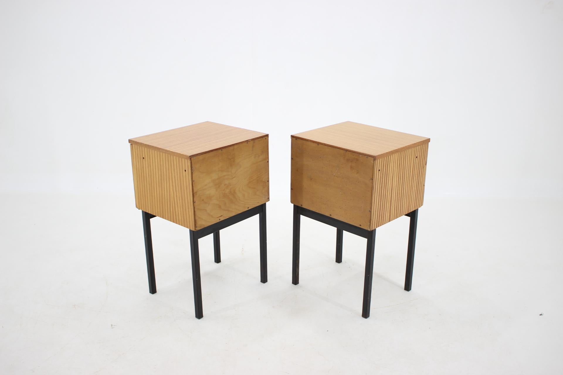 1960s Minimalist Bedside Tables, Czechoslovakia 2