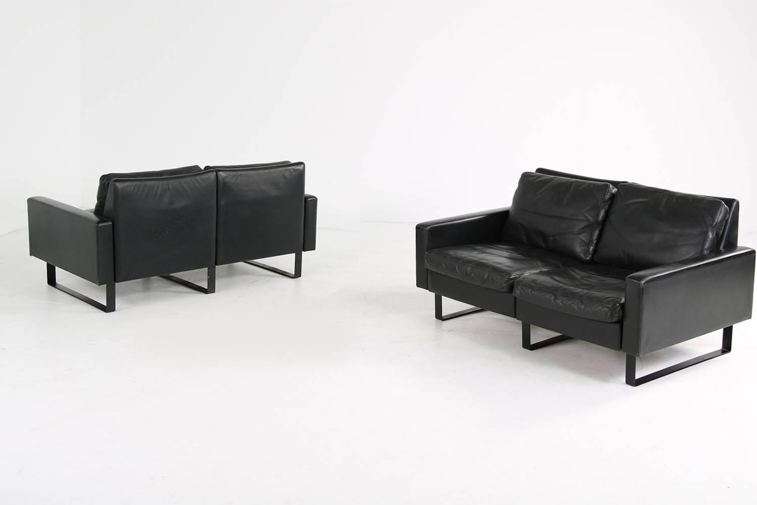 1960s Minimalist COR Conseta Modular System Leather Sofa F.W. Moller, Germany In Good Condition For Sale In Hamminkeln, DE