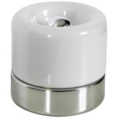 Vintage 1960s Minimalist Metal Table Lamp and Glass Shade by Doria Space Age Design