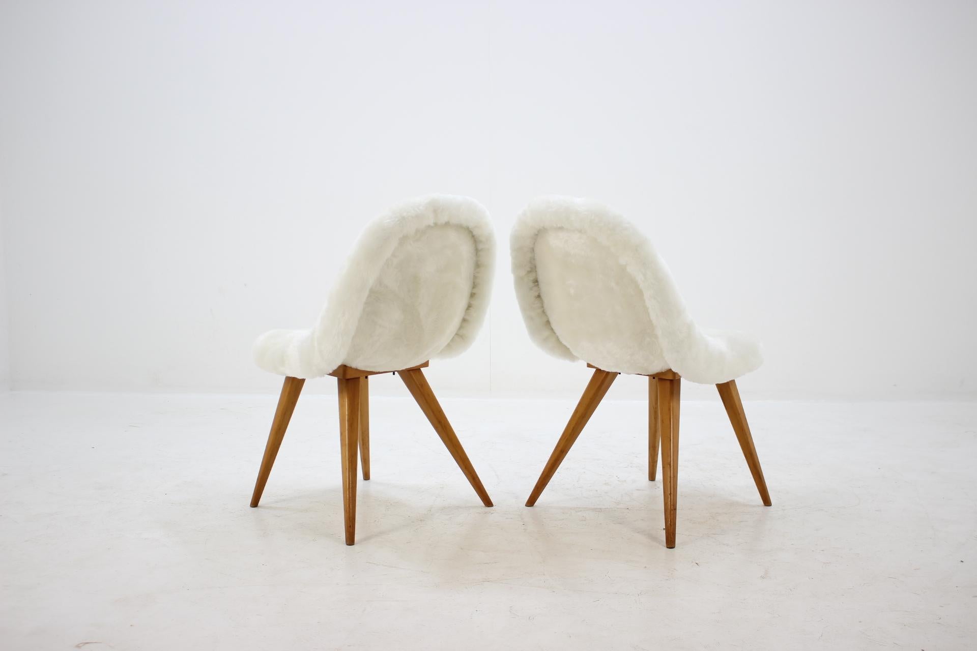 Fabric 1960s Miroslav Navratil Shell Dining Chairs, Set of 4