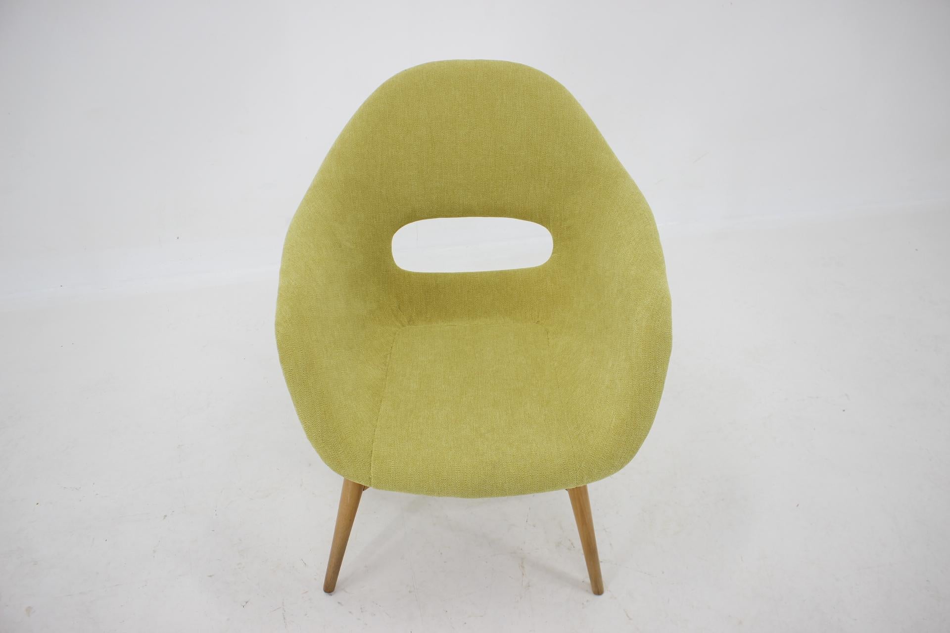 Beech 1960s Miroslav Navratil Shell Lounge Chair, Czechoslovakia For Sale