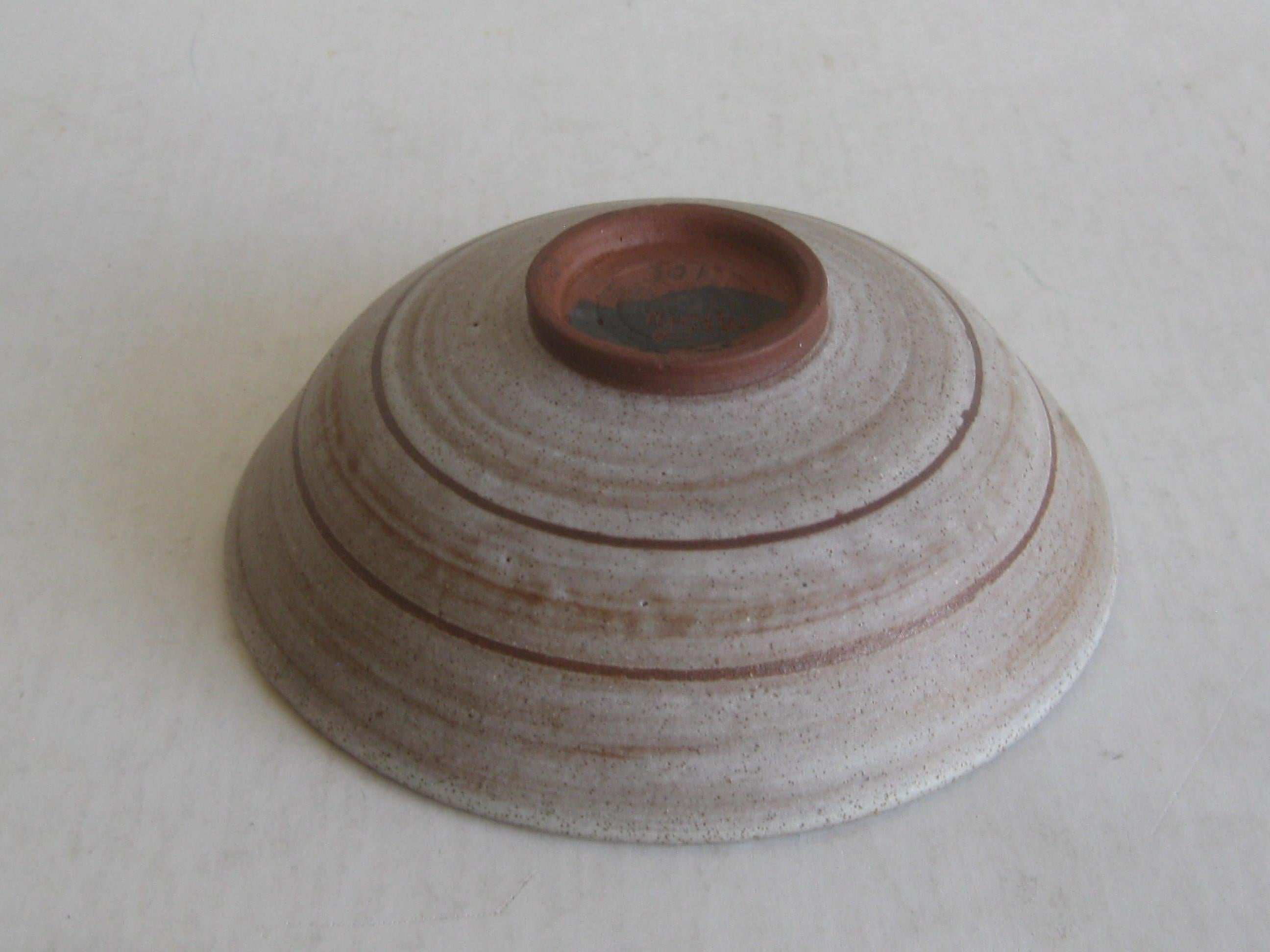 1960s Mishi Nojima California Design Studio Pottery Low Bowl Berkeley Artist 1