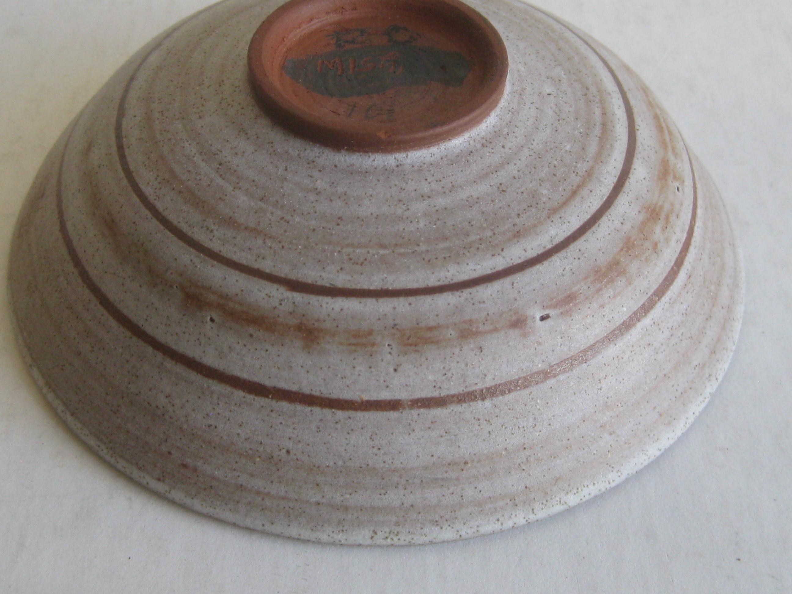 1960s Mishi Nojima California Design Studio Pottery Low Bowl Berkeley Artist 3
