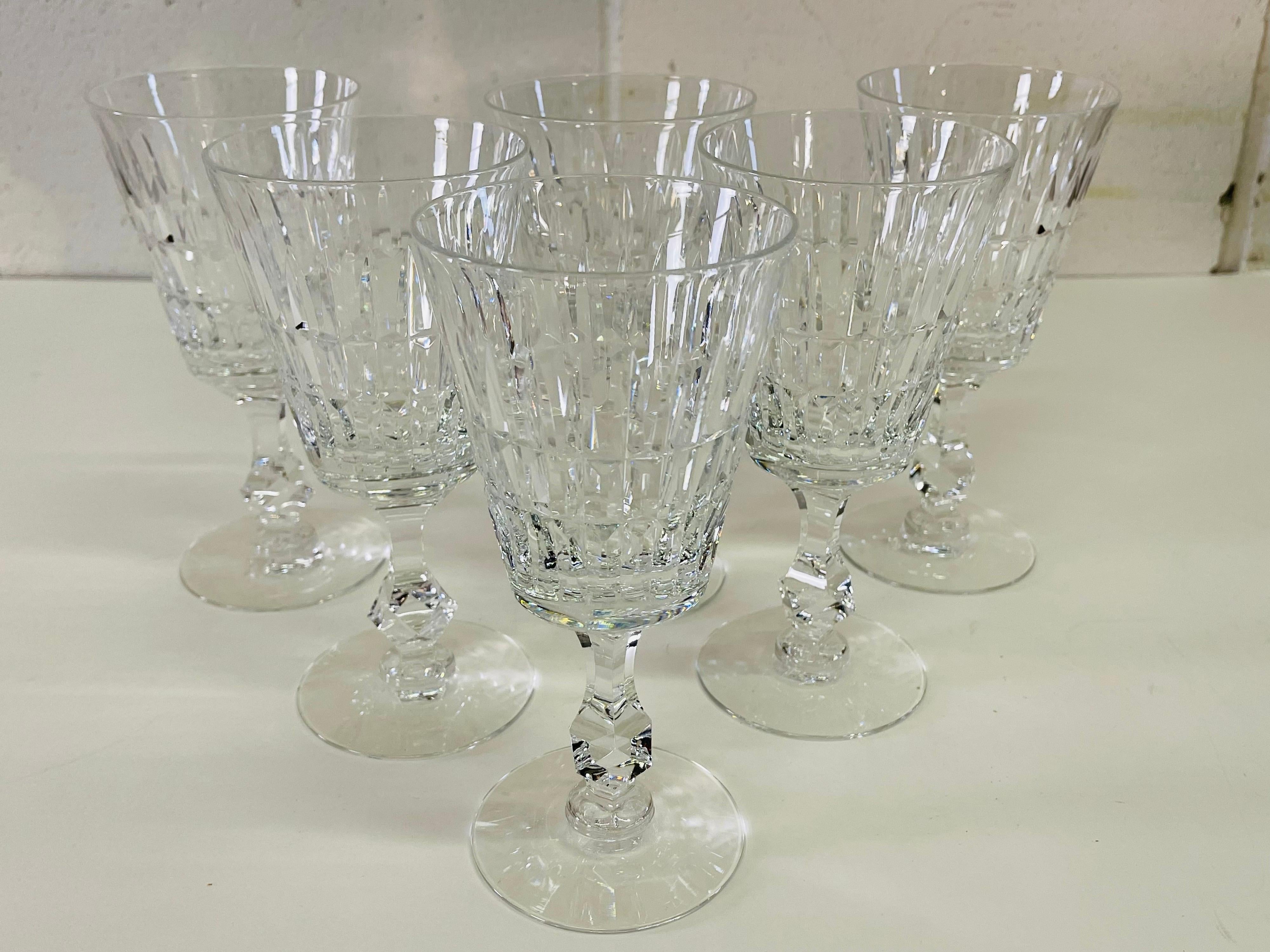 vintage cut crystal wine glasses