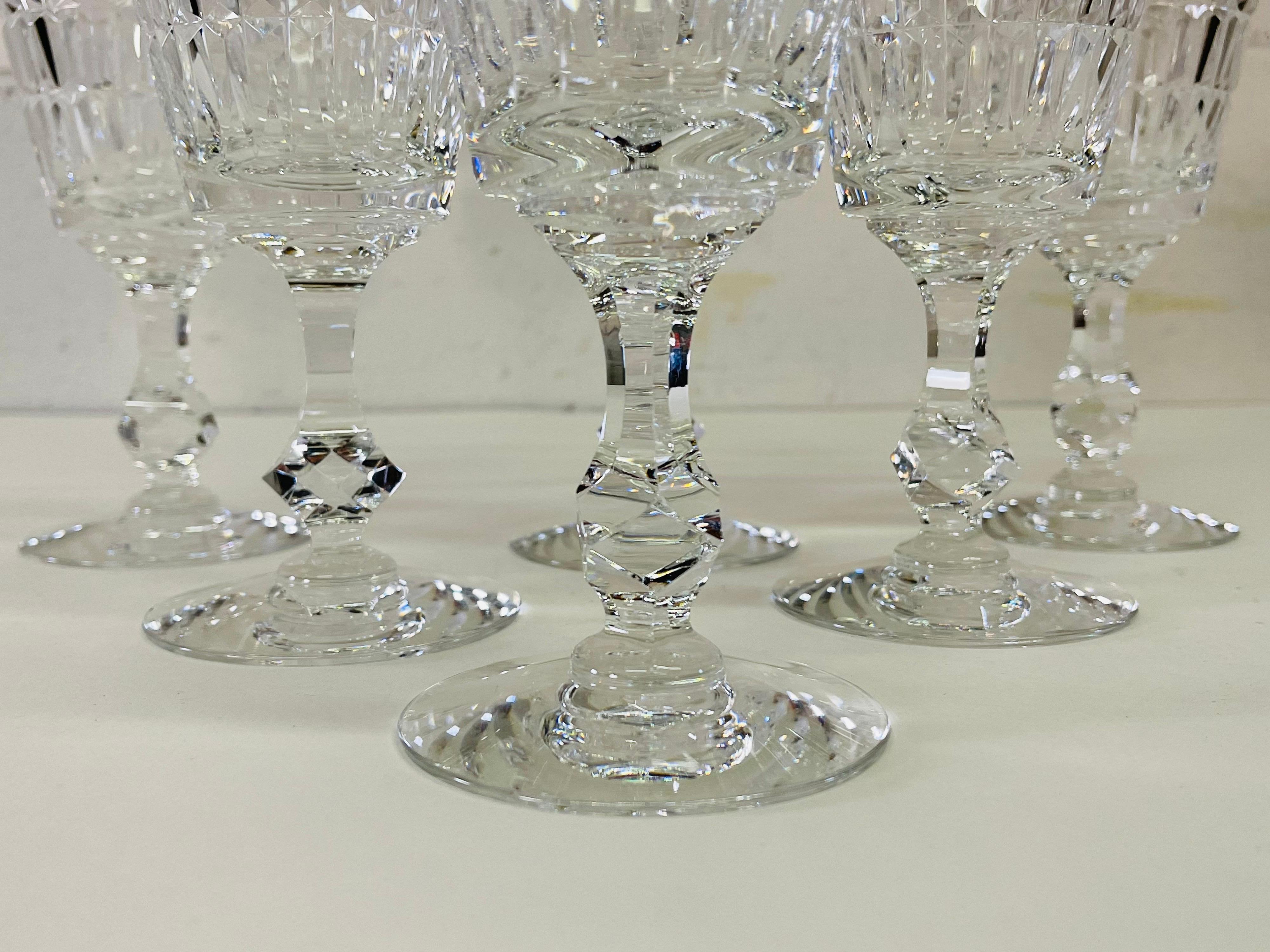 vintage cut glass wine glasses