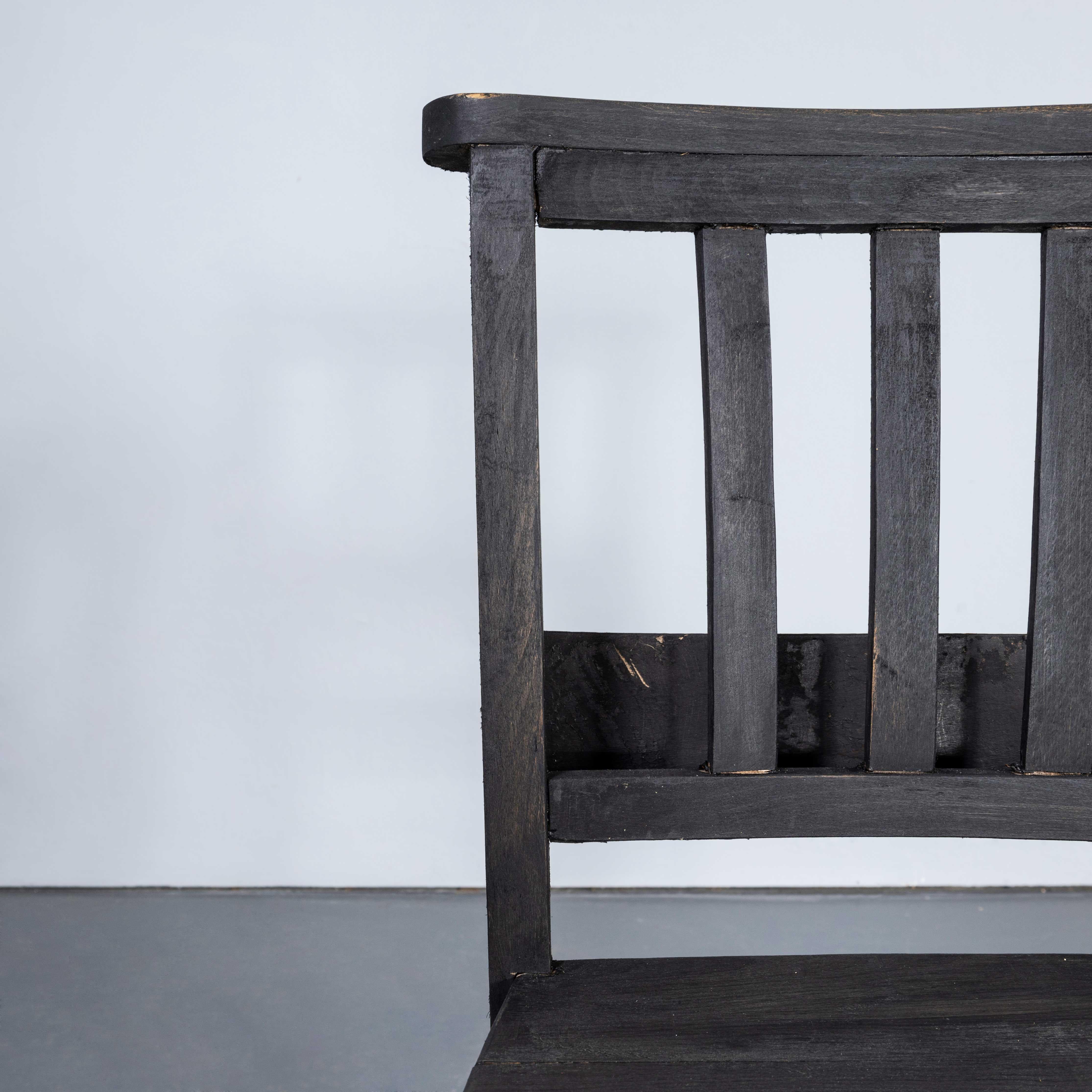 1960's Mixed Ebonised Church - Chapel Dining Chairs - Good Quantity Available For Sale 6