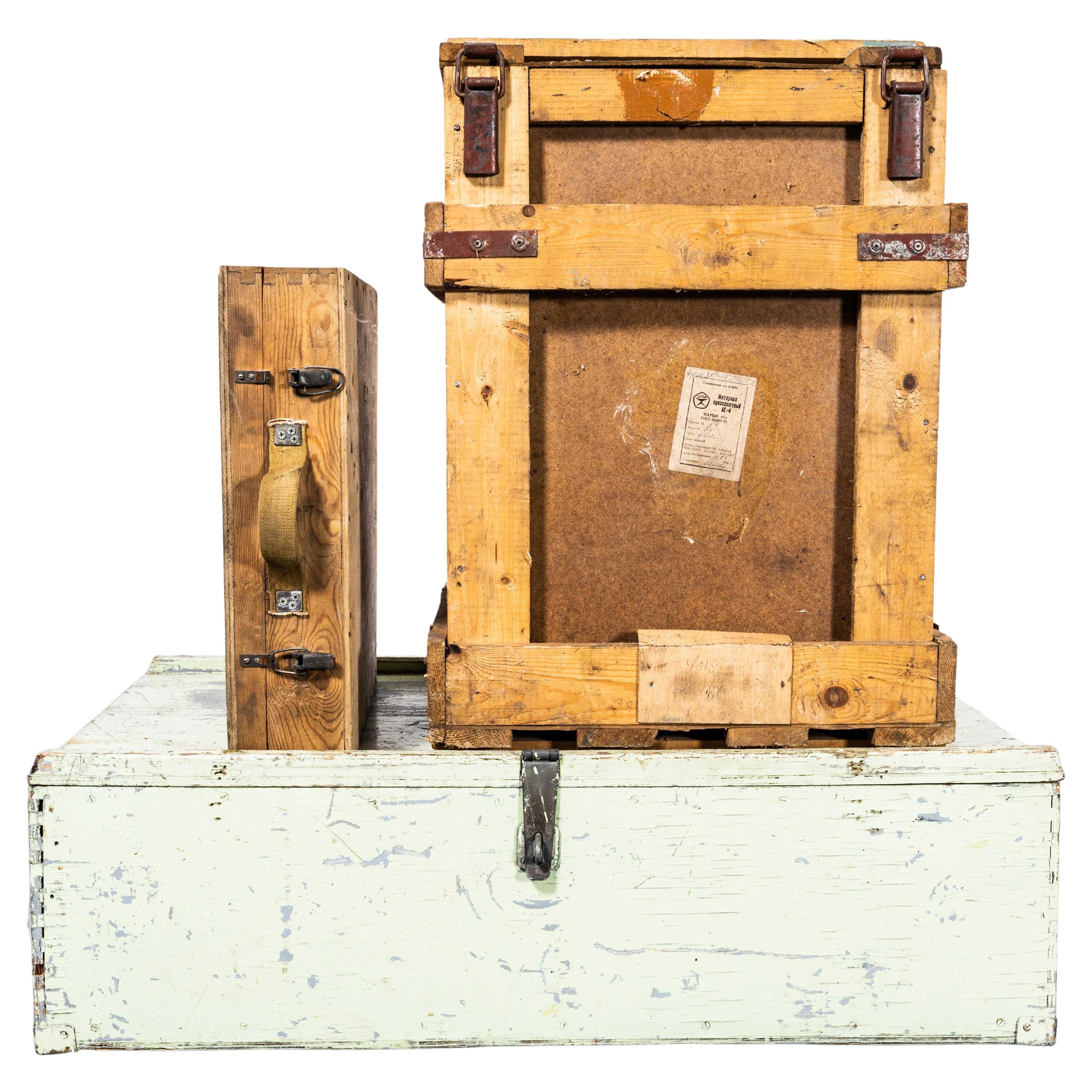 Cajas mixtas de equipos industriales de los años 60 - Juego de tres cajas