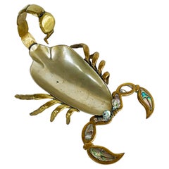 1960s Mixed Metals/Abalone Scorpion Tray, Los Castillo Style, Mexican