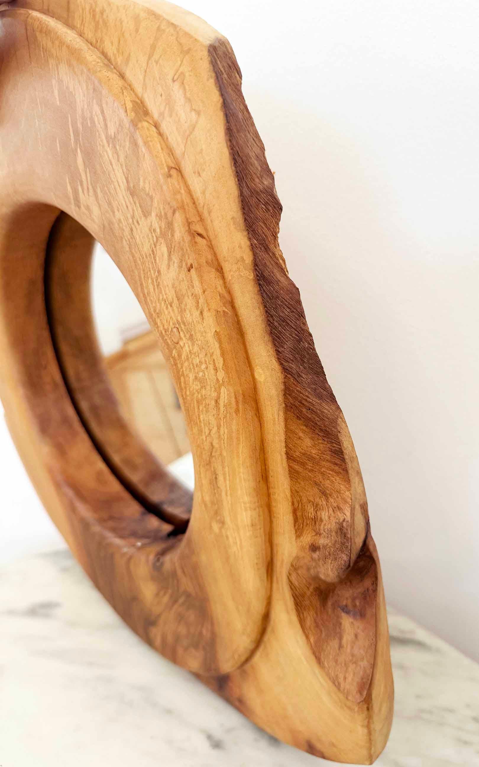 1960s Mod Biomorphic Shaped Mirror, Walnut, France For Sale 2