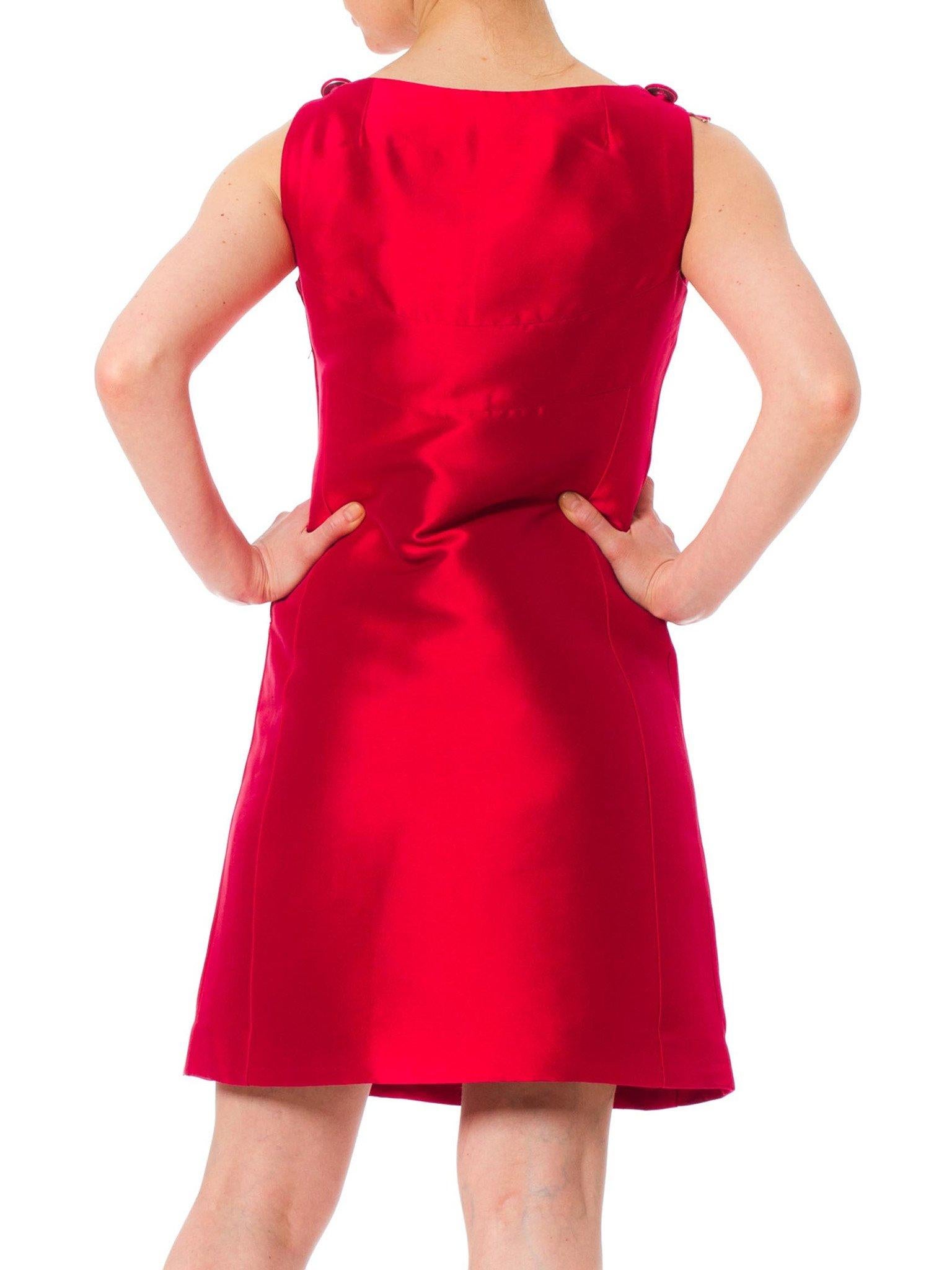 1960S Hot Pink Silk Radzimir Mod Mini  Dress With Pockets 1