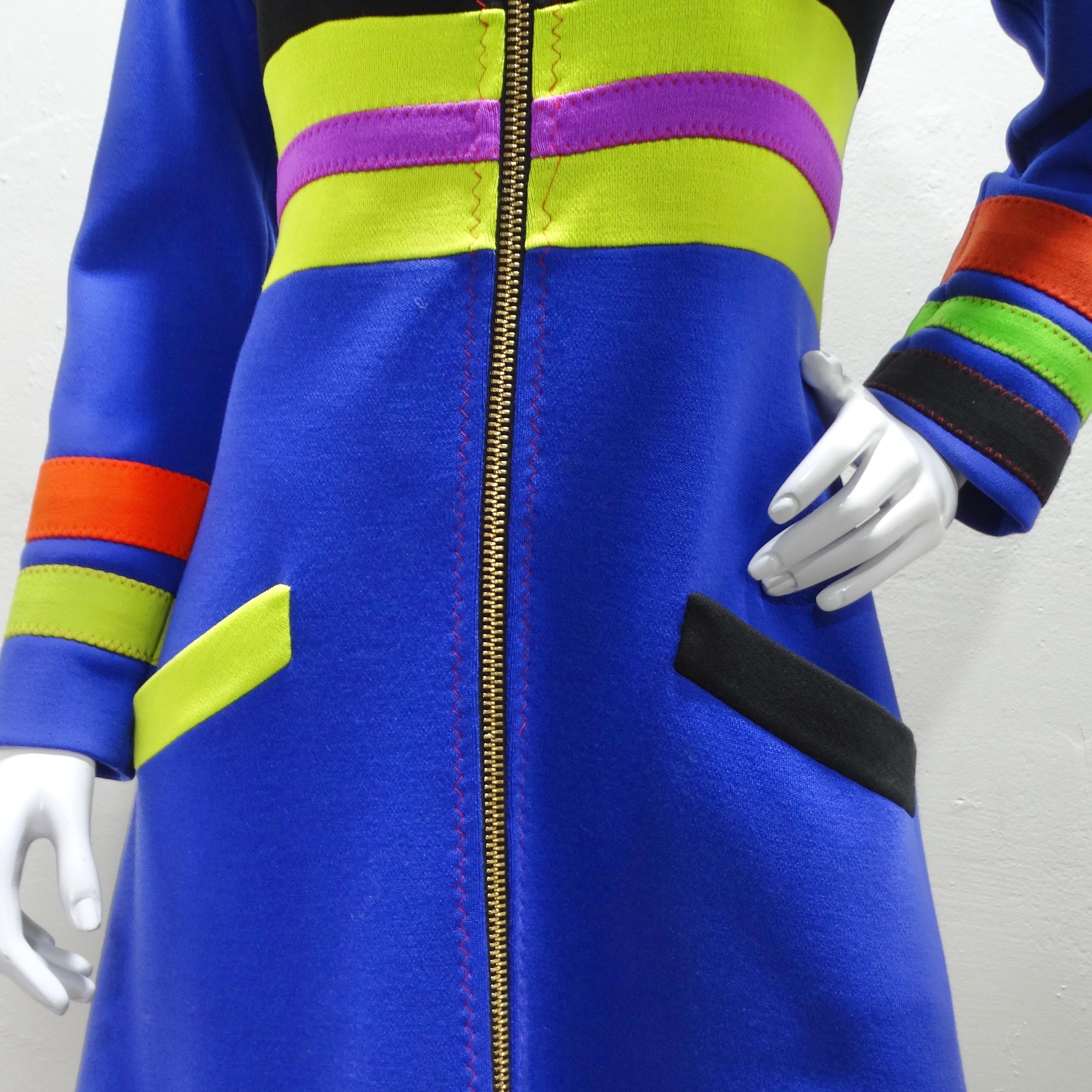 1960s Mod Color Block Jacket Dress In Excellent Condition For Sale In Scottsdale, AZ