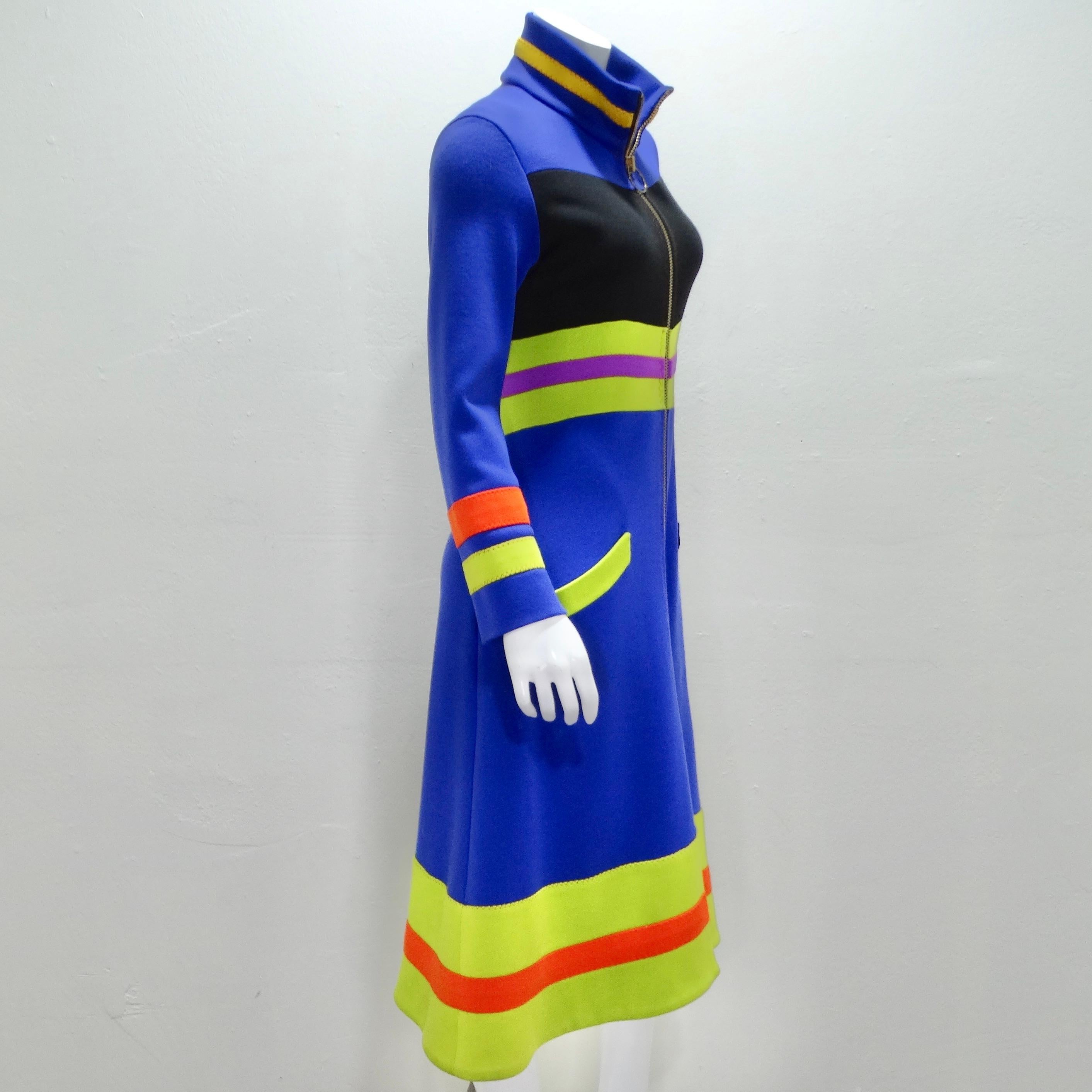 1960s Mod Color Block Jacket Dress en vente 1
