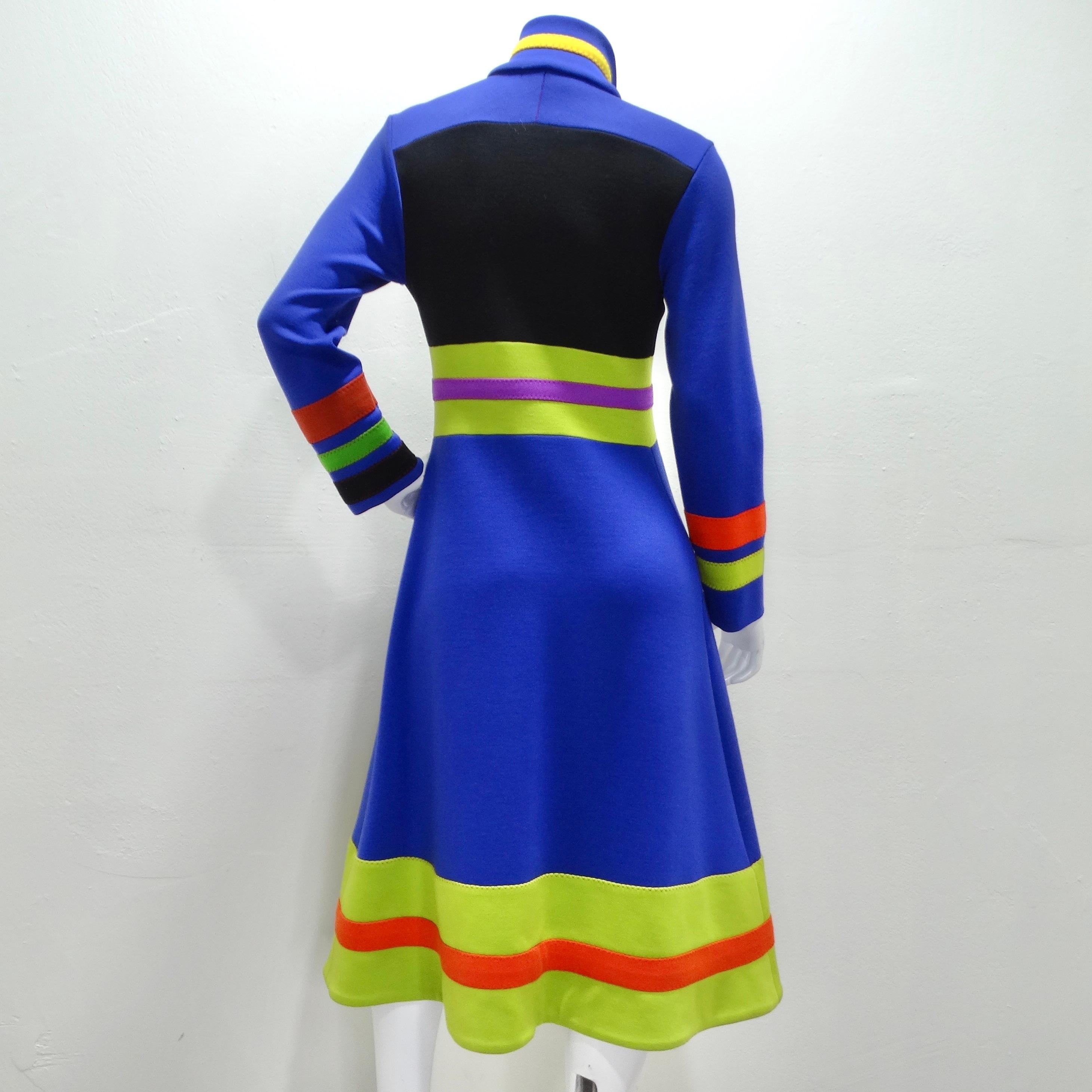 1960s Mod Color Block Jacket Dress en vente 2