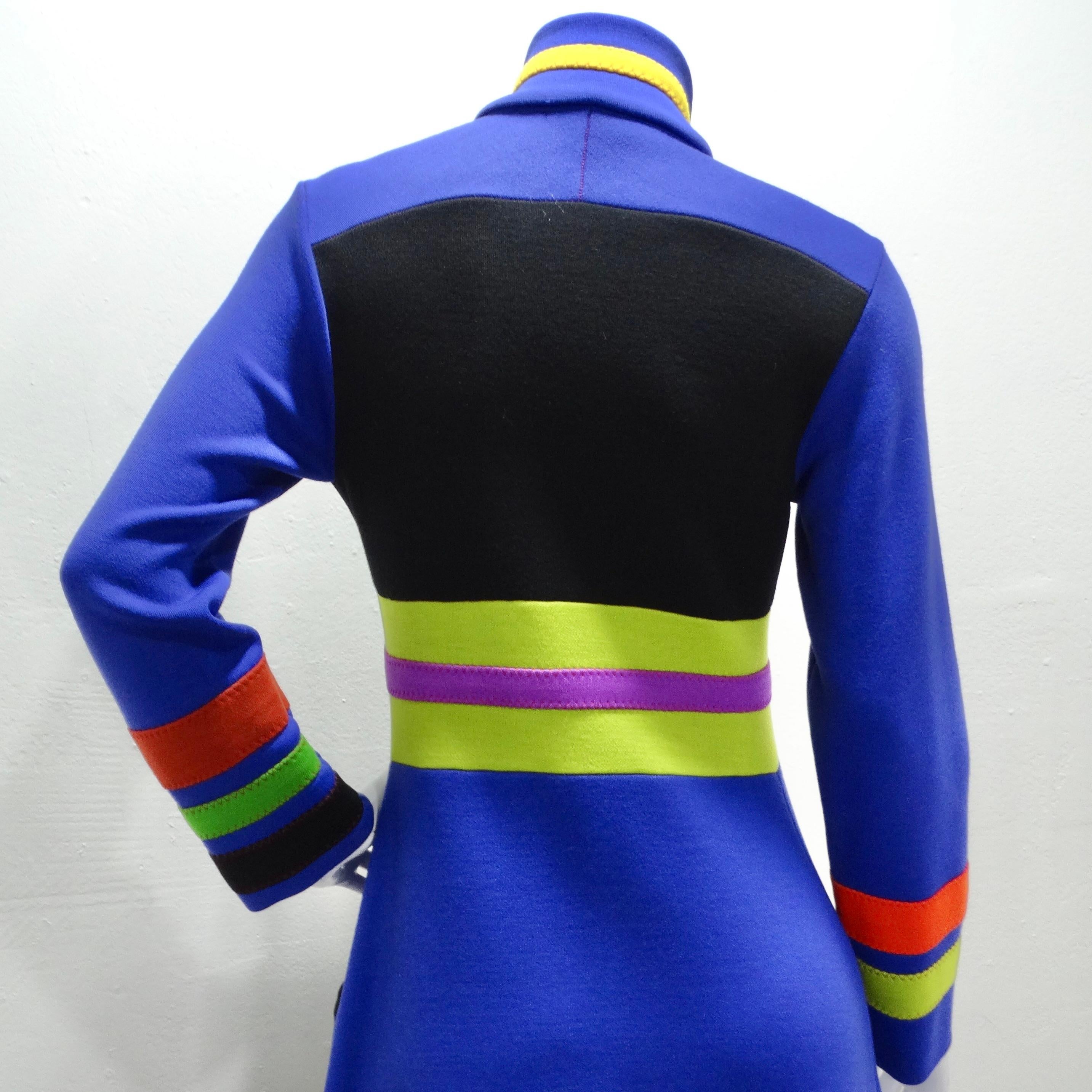1960s Mod Color Block Jacket Dress en vente 3