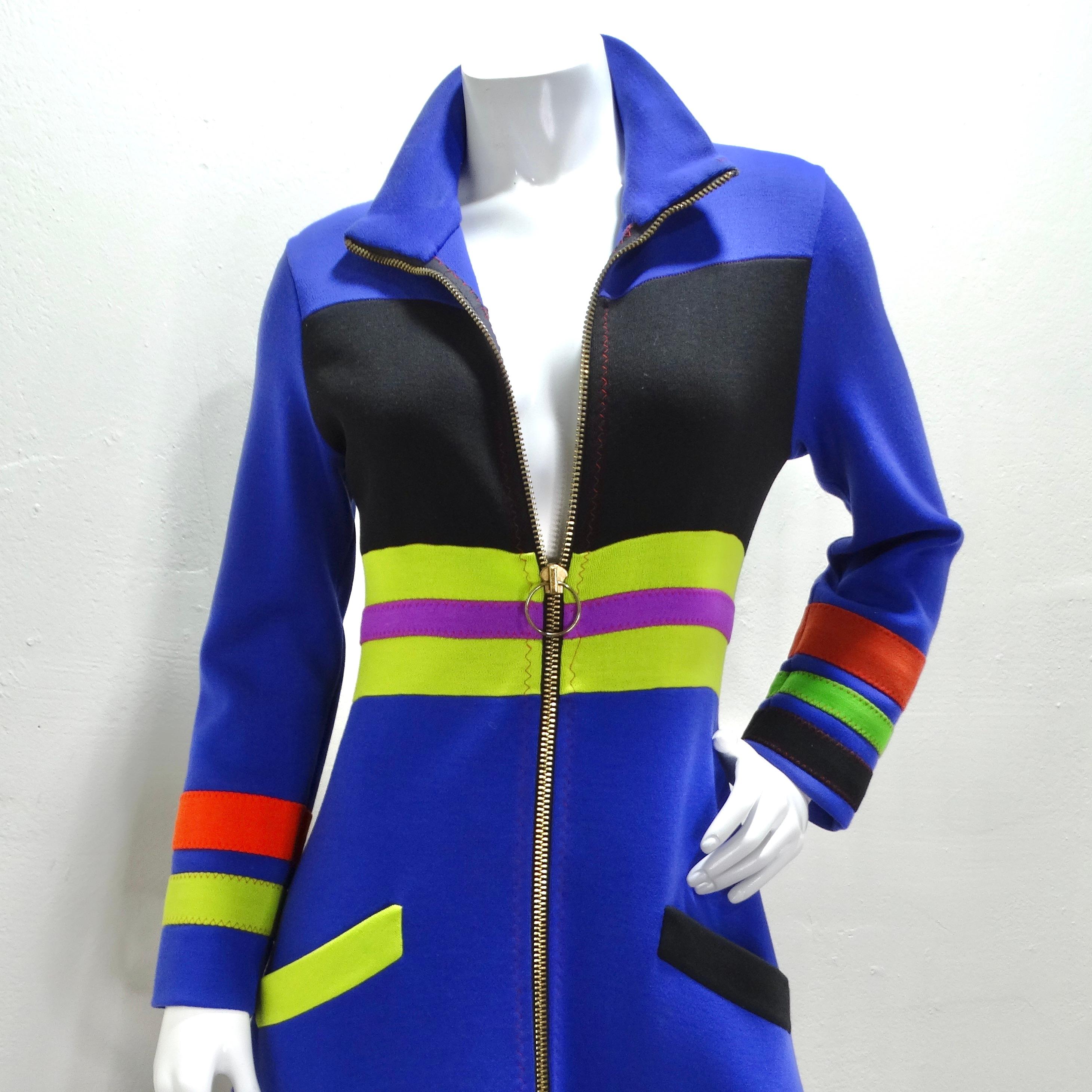 1960s Mod Color Block Jacket Dress For Sale 5