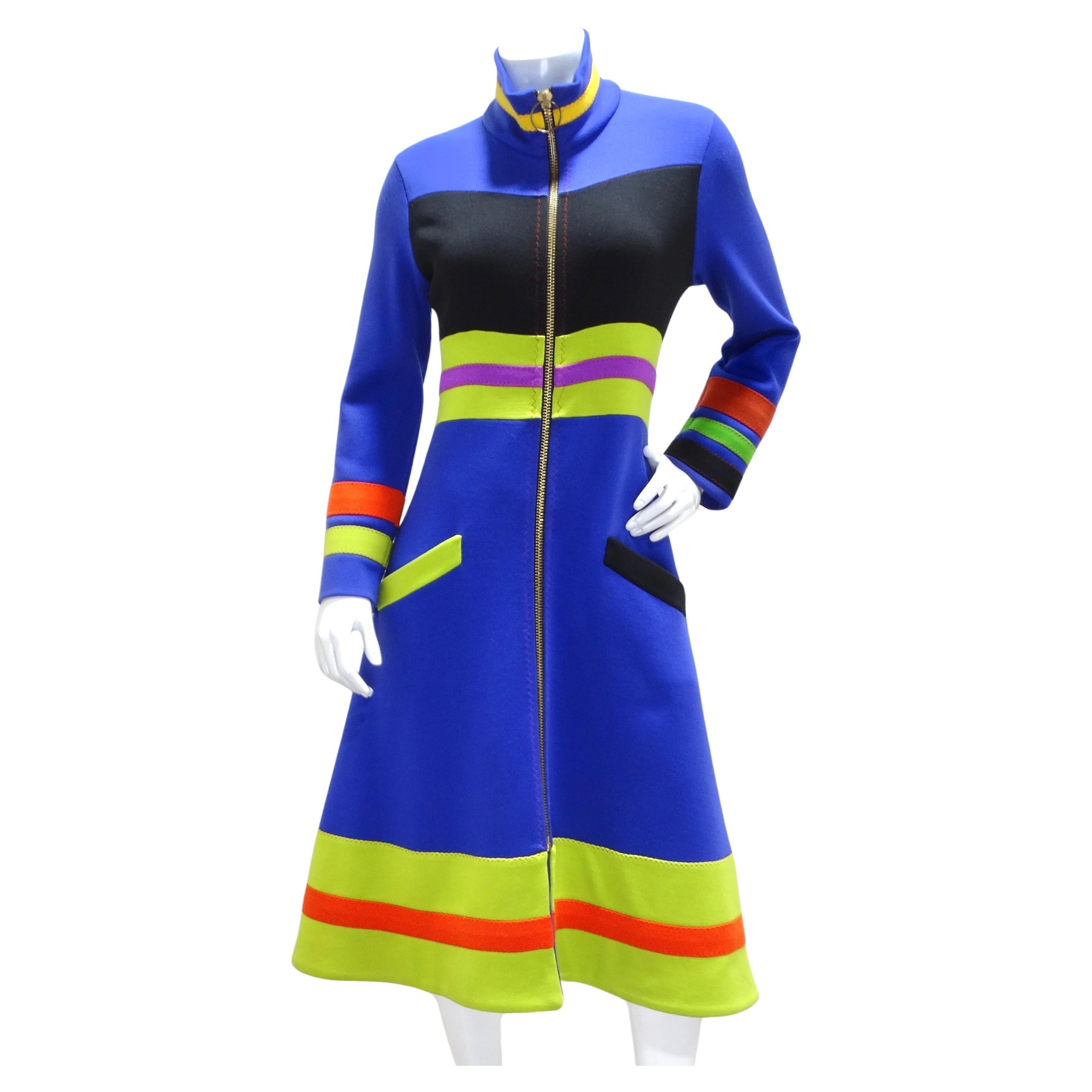 1960s Mod Color Block Jacket Dress en vente