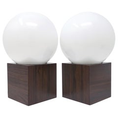 Pair of 1960s Mod Globe Table Lamps