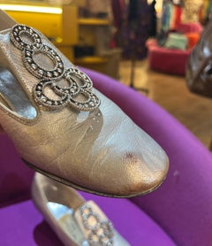 1960s Mod Metallic Silver Party Heels