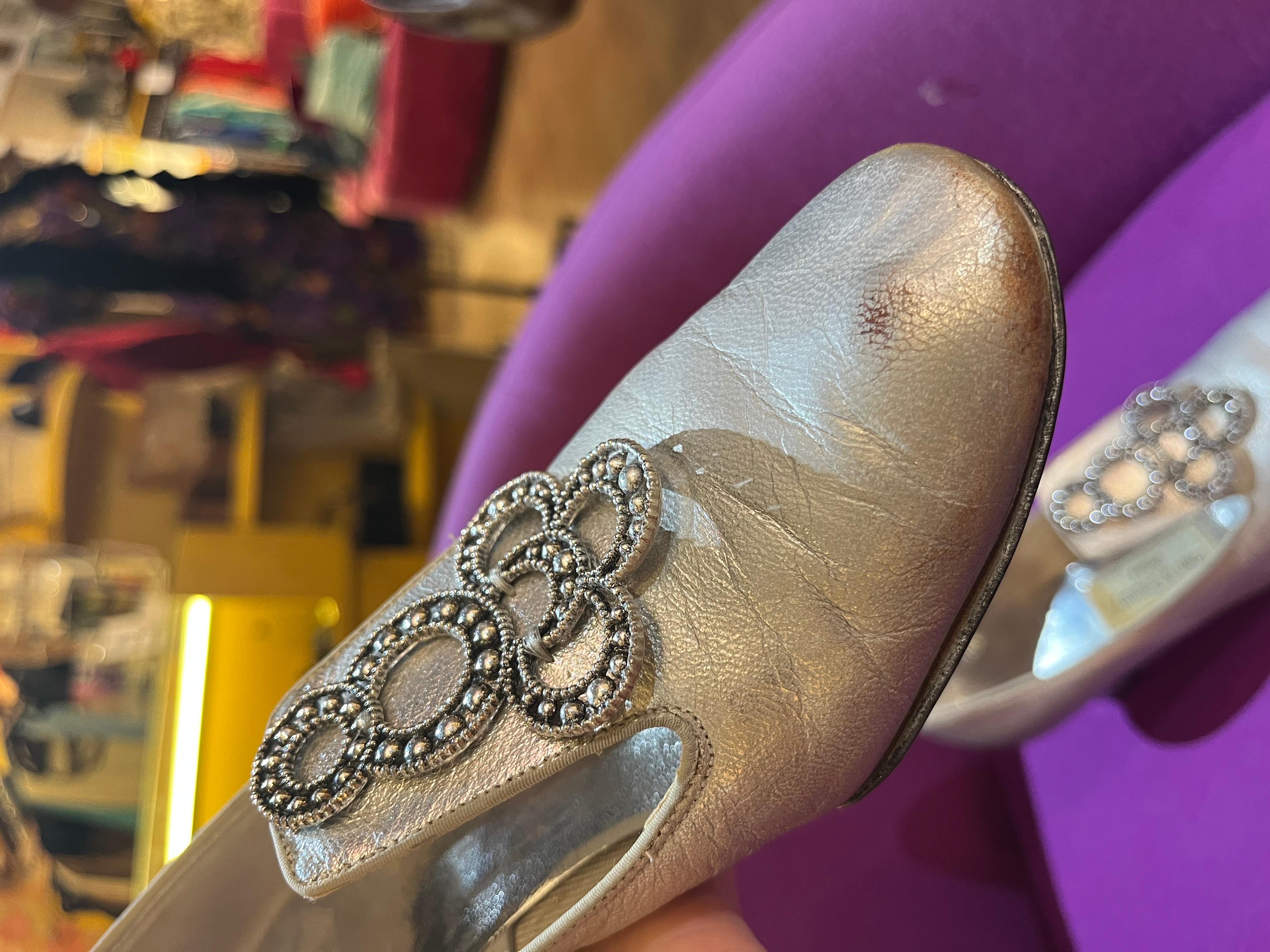 1960s Mod Metallic Silver Party Heels  For Sale 2