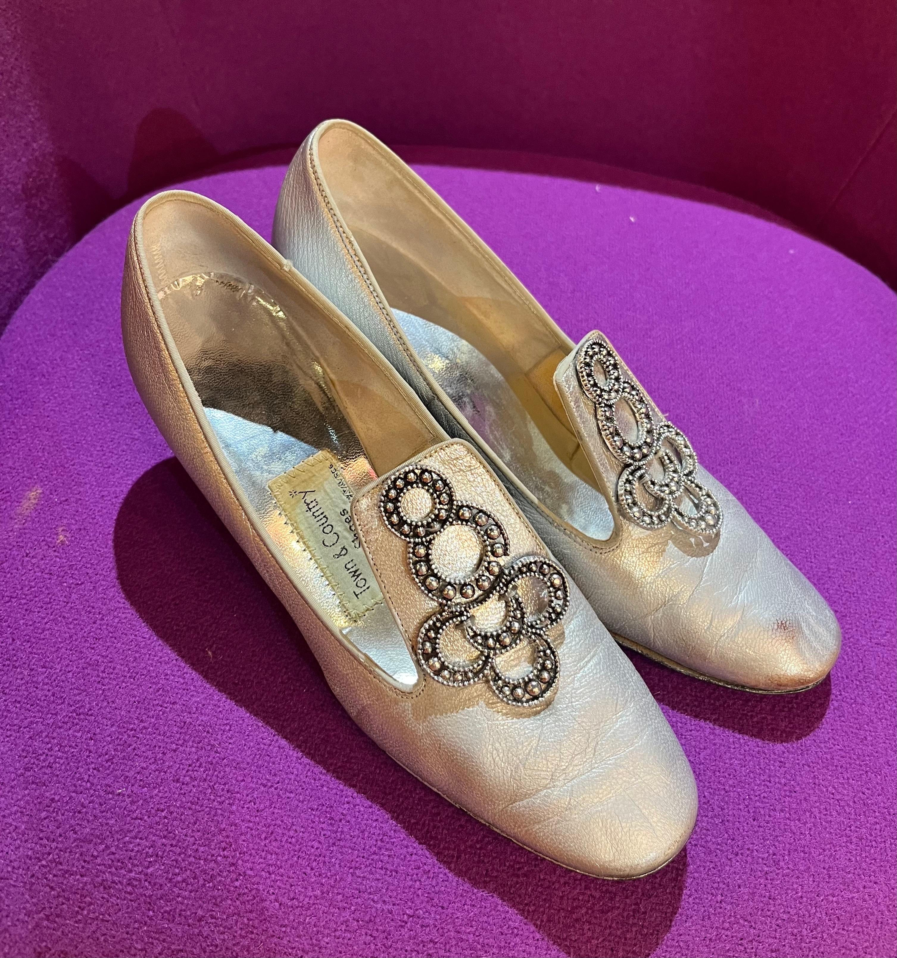 1960s Mod Metallic Silver Party Heels  For Sale 4