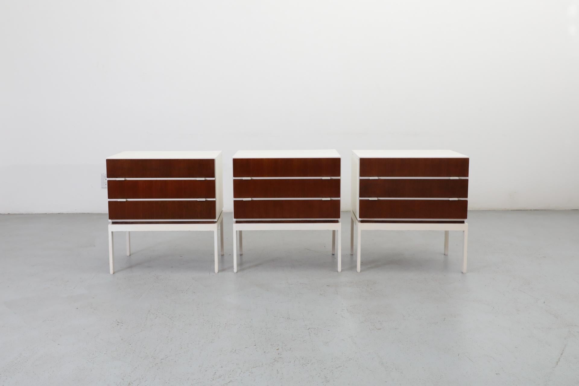 Mid-Century Modern 1960s MOD Small White Interlübke Side Cabinets or Nightstands, Germany