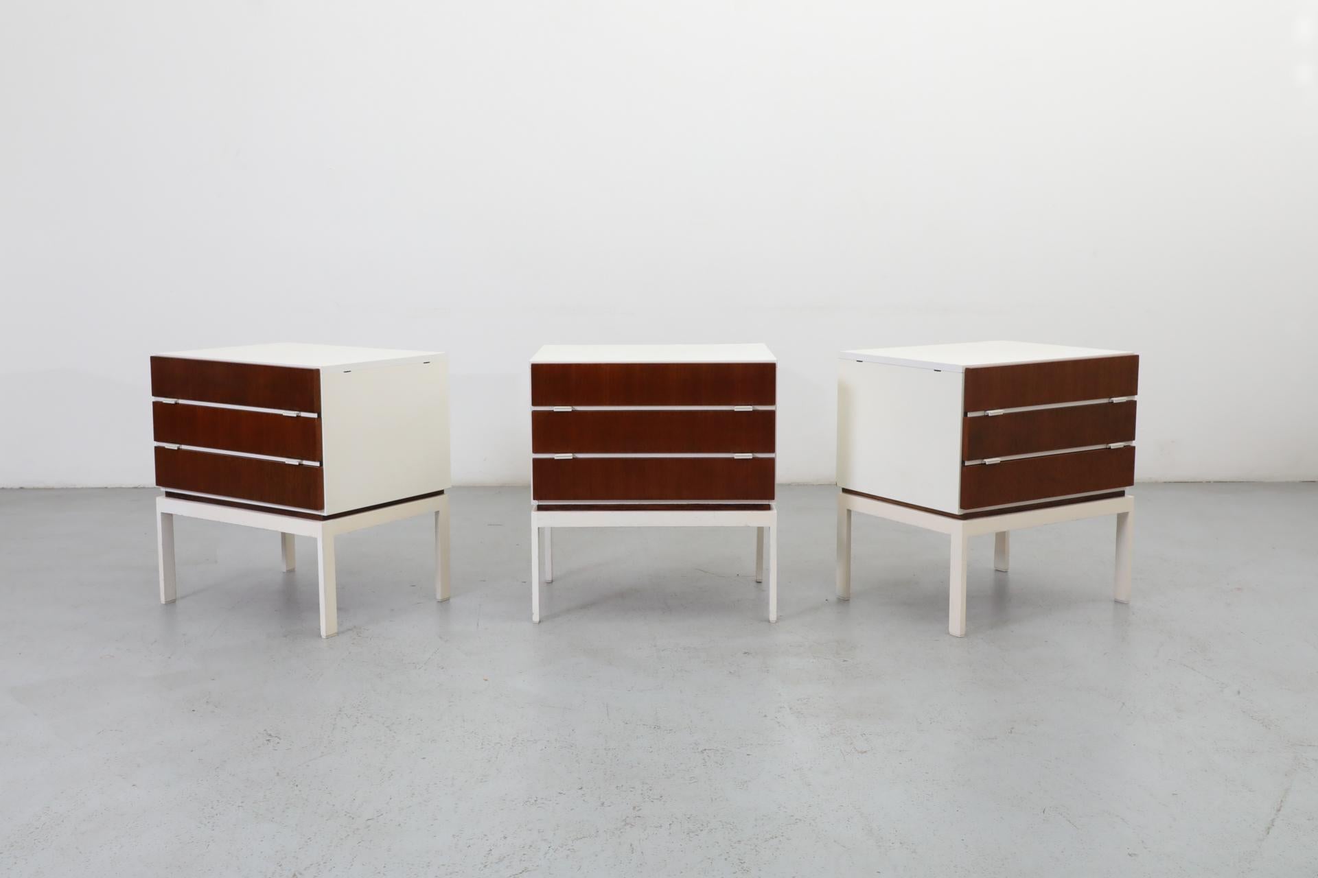 20th Century 1960s MOD Small White Interlübke Side Cabinets or Nightstands, Germany