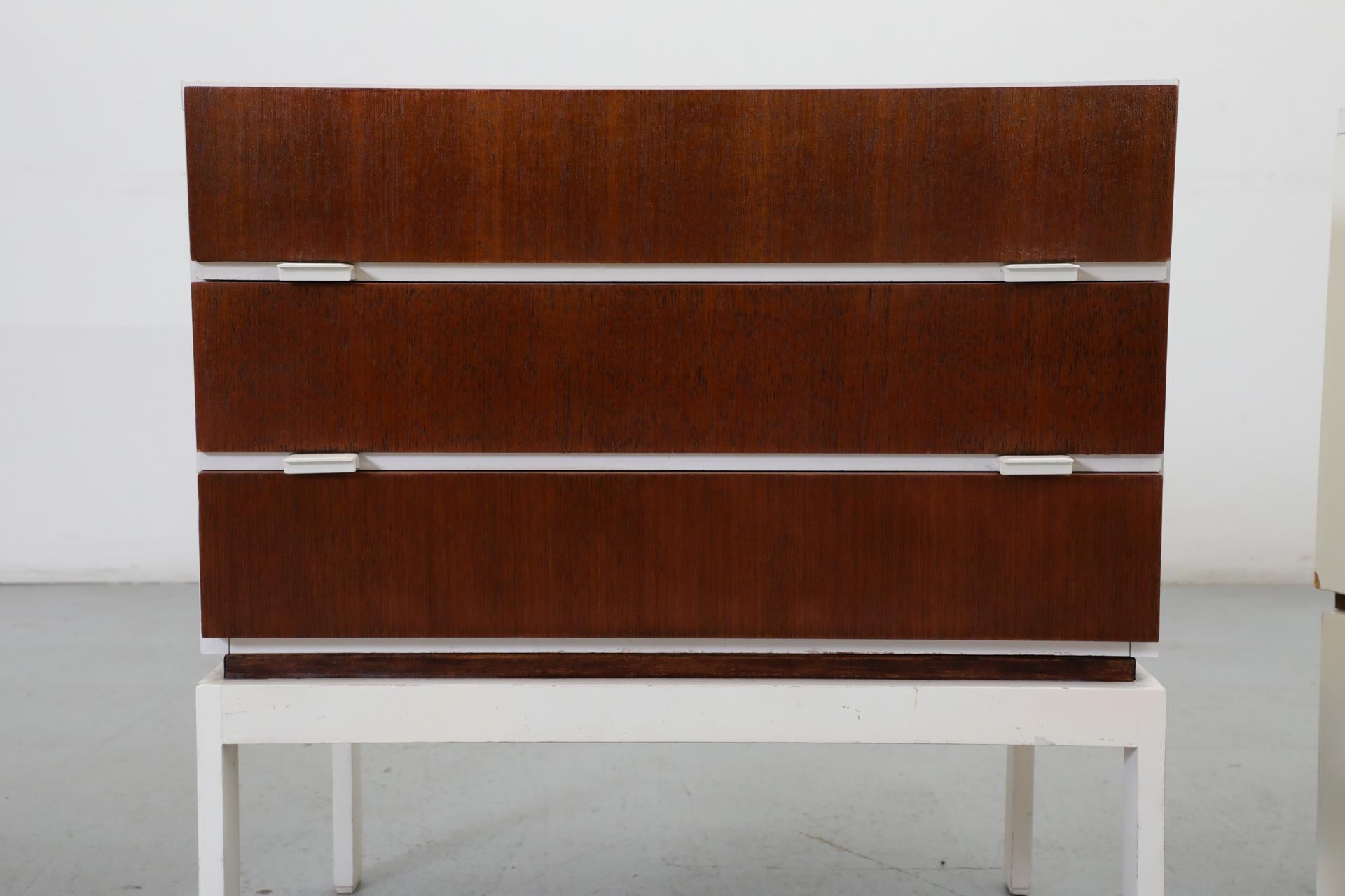 1960s MOD Small White Interlübke Side Cabinets or Nightstands, Germany 1