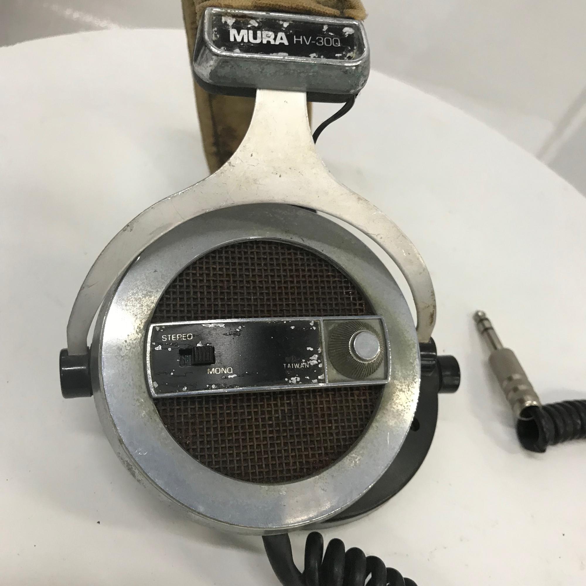 Mid-Century Modern 1960s Vintage Mod Stereo Headphones MURA HV-300 Separation Control Japan