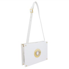 1960s Mod White Plastic Saks Fifth Ave. Bag