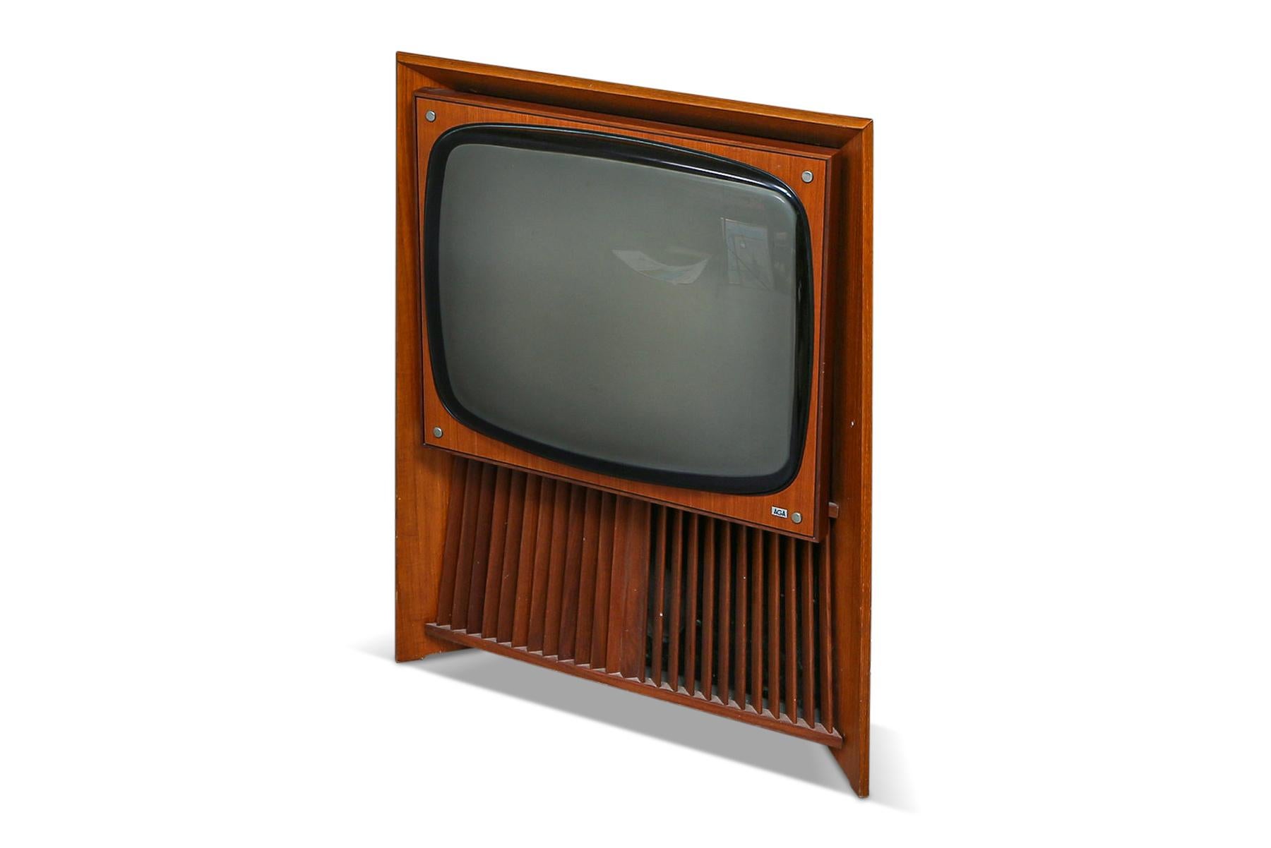 Mid-Century Modern 1960s Model 4669 Aga Television Set in Teak For Sale