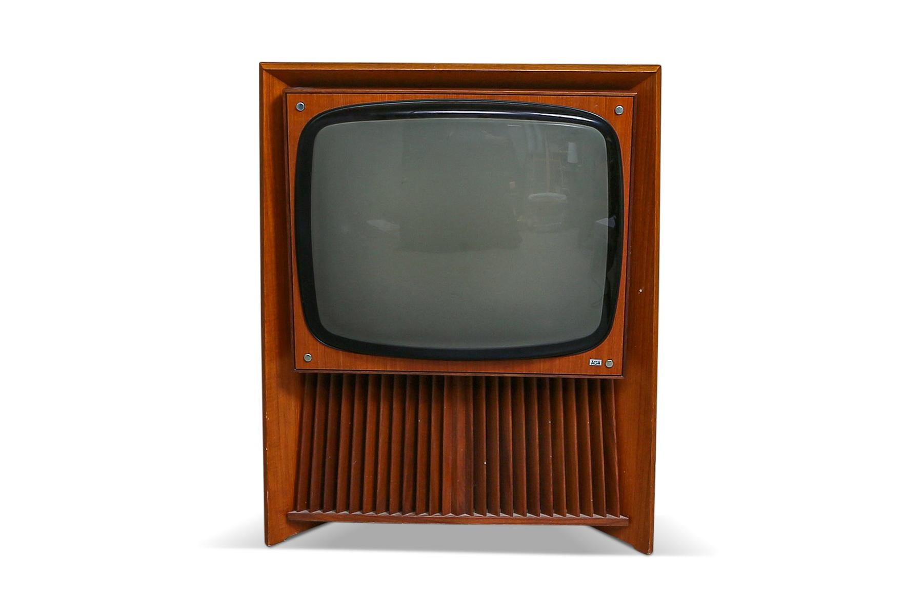 German 1960s Model 4669 Aga Television Set in Teak For Sale