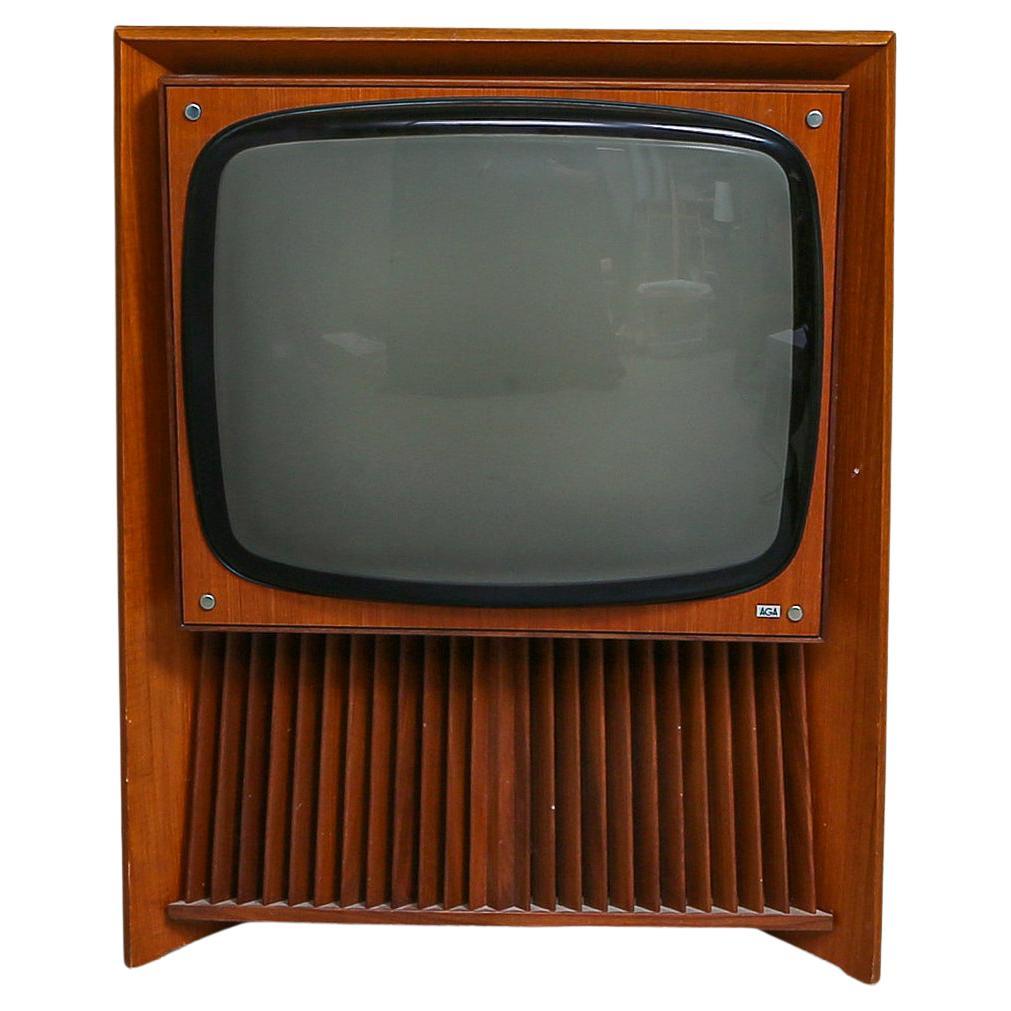 1960s Model 4669 Aga Television Set in Teak For Sale
