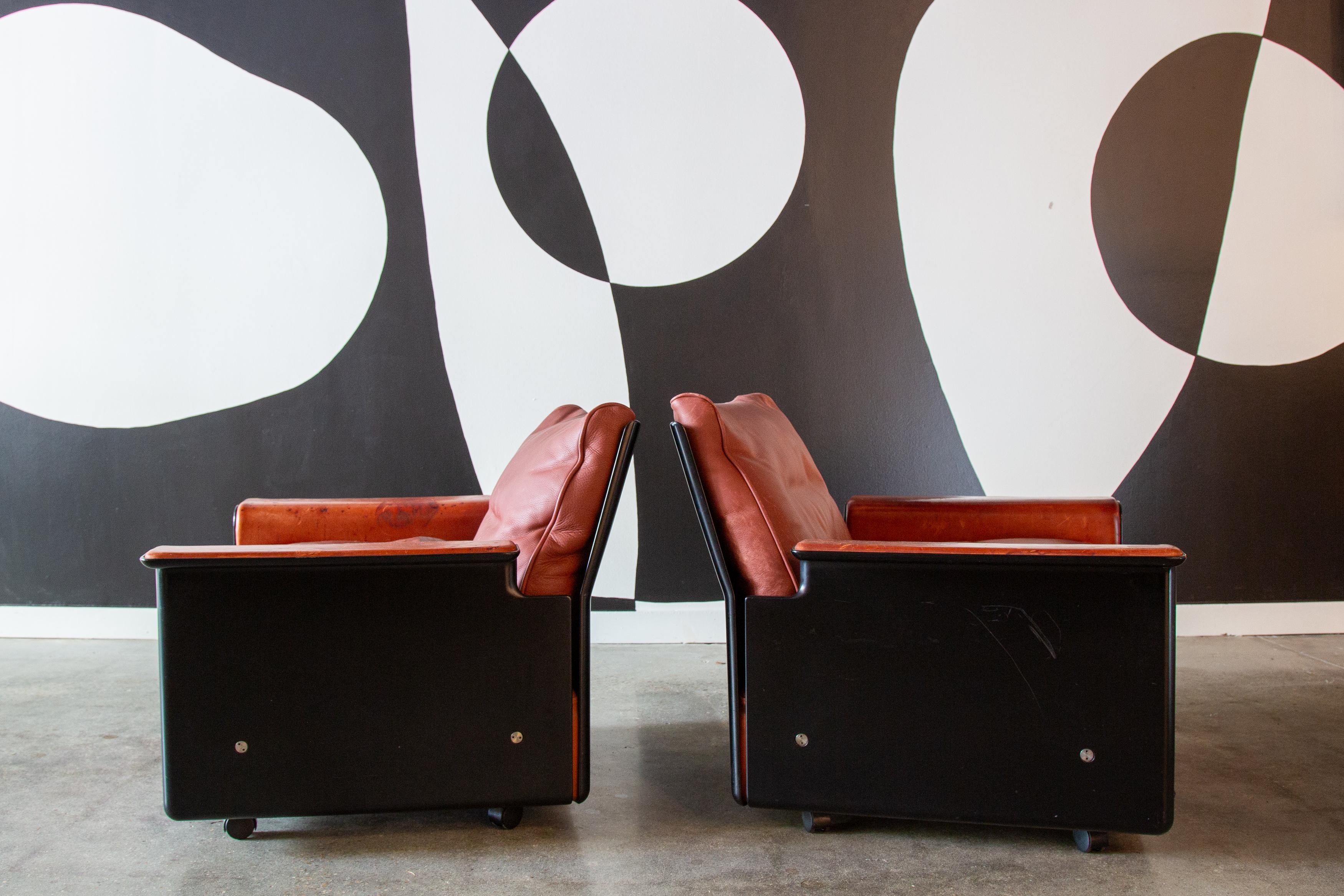 Leather 1960s Model 620 Lounge Chairs designed by Dieter Rams for Vitsoe - a pair