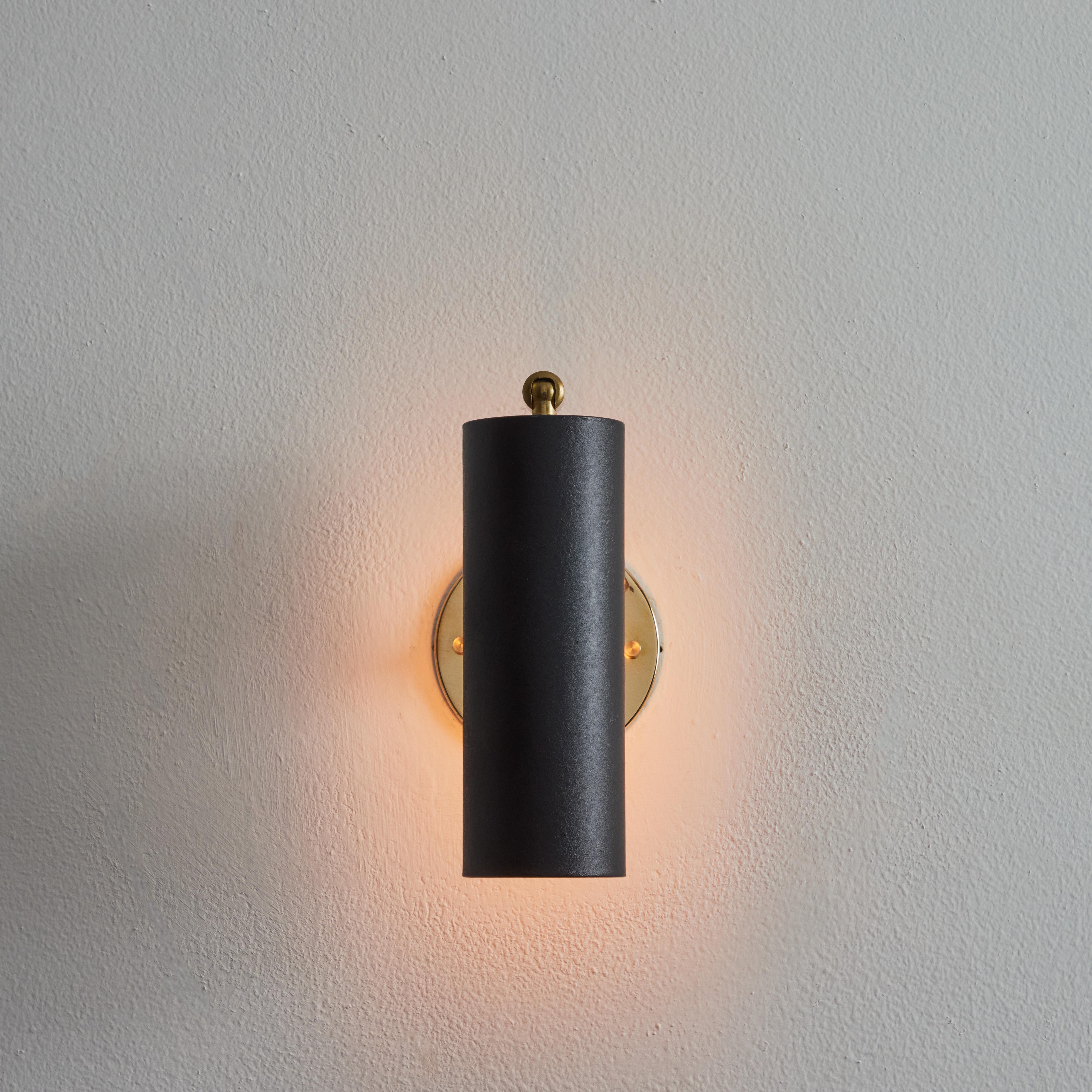 1960s Model #8260 Black Metal and Brass Wall Lamp for Falkenbergs Belysning For Sale 3